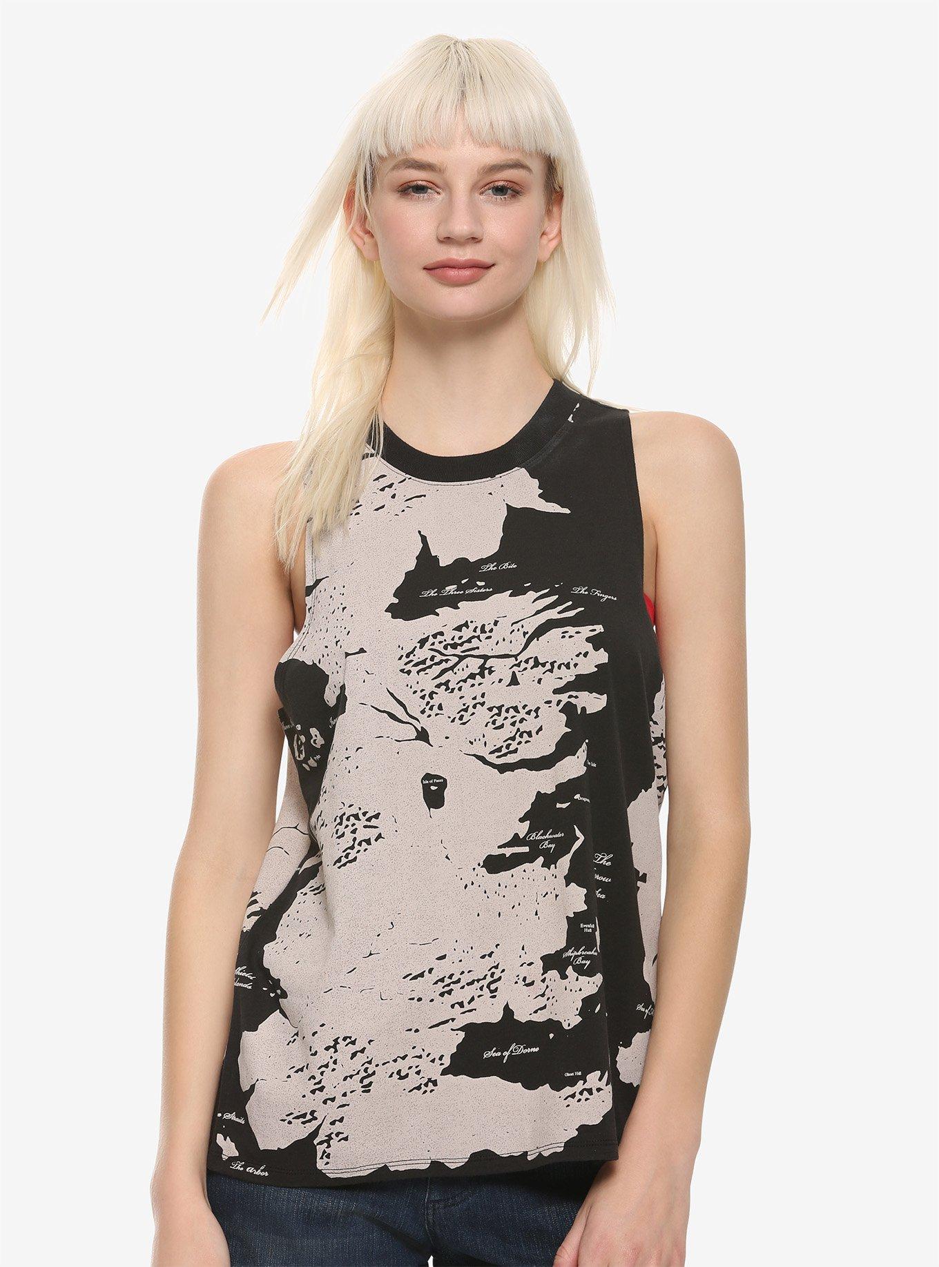 Game Of Thrones Map Girls High Neck Tank Top, TAN/BEIGE, hi-res