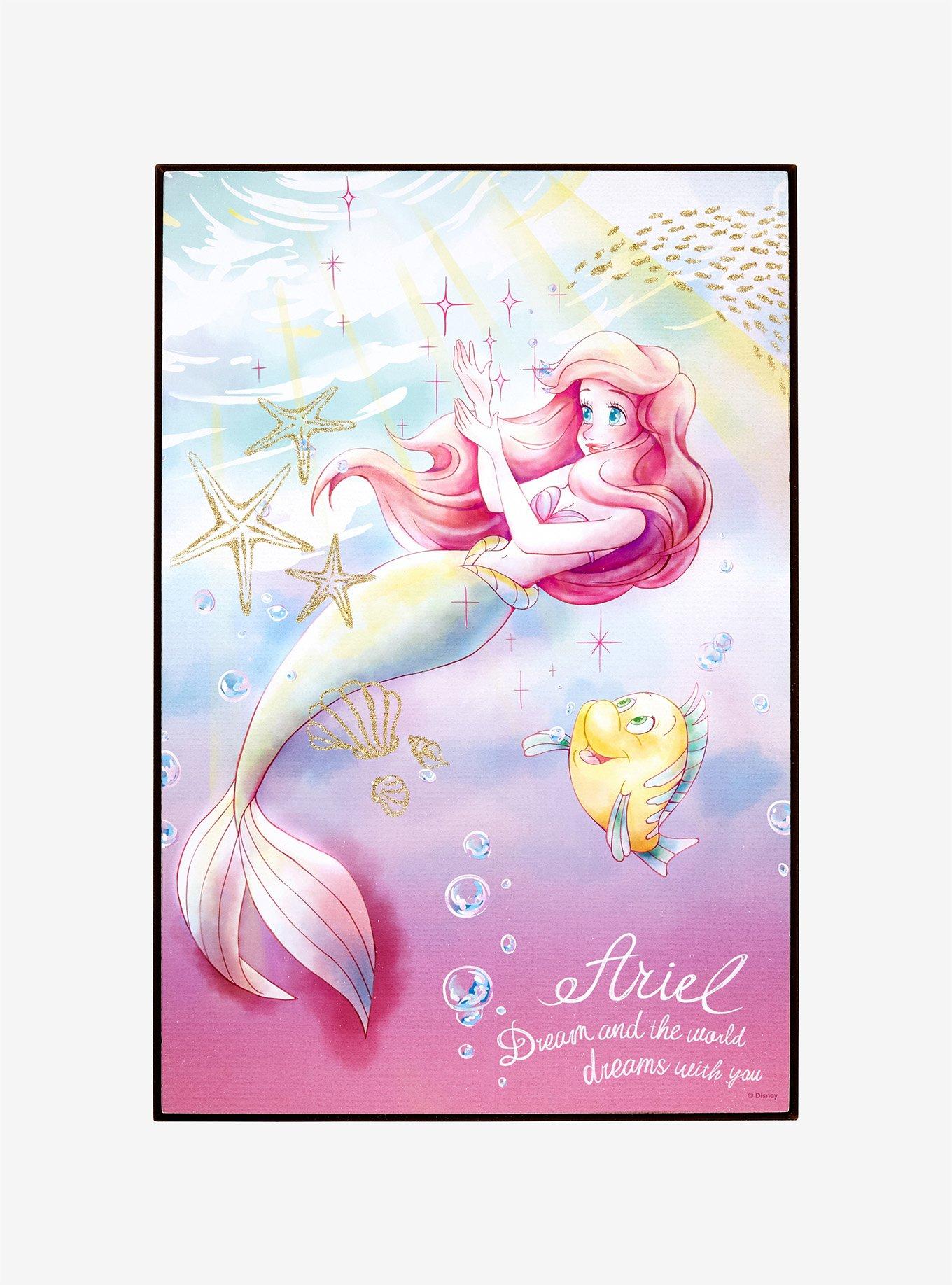 Disney The Little Mermaid Glitter Wood Wall Art, , hi-res