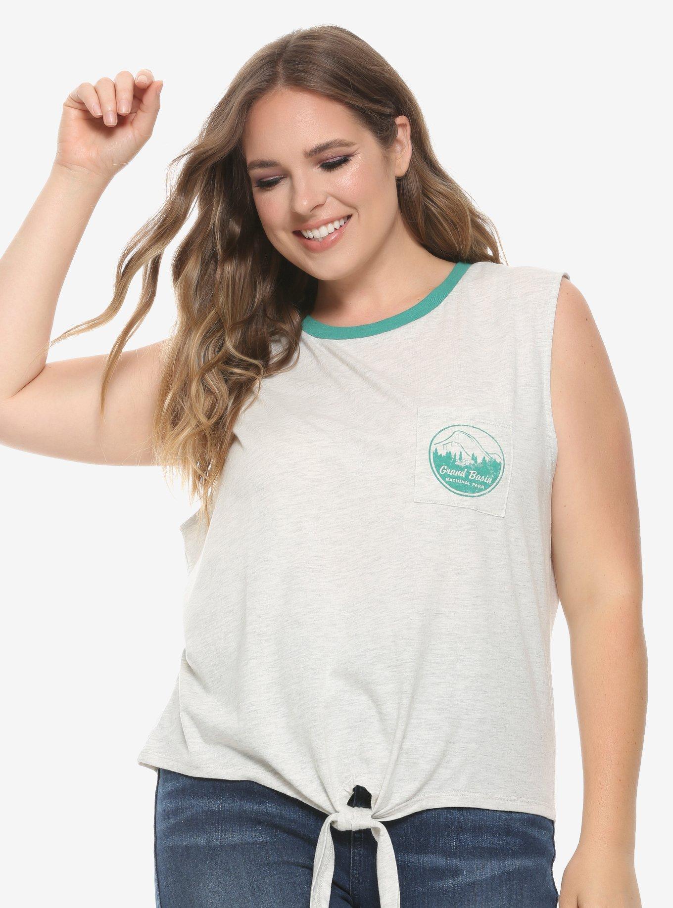 Disney Pixar Toy Story 4 RV Park Tie Front Tank Top Plus Size, OATMEAL, hi-res