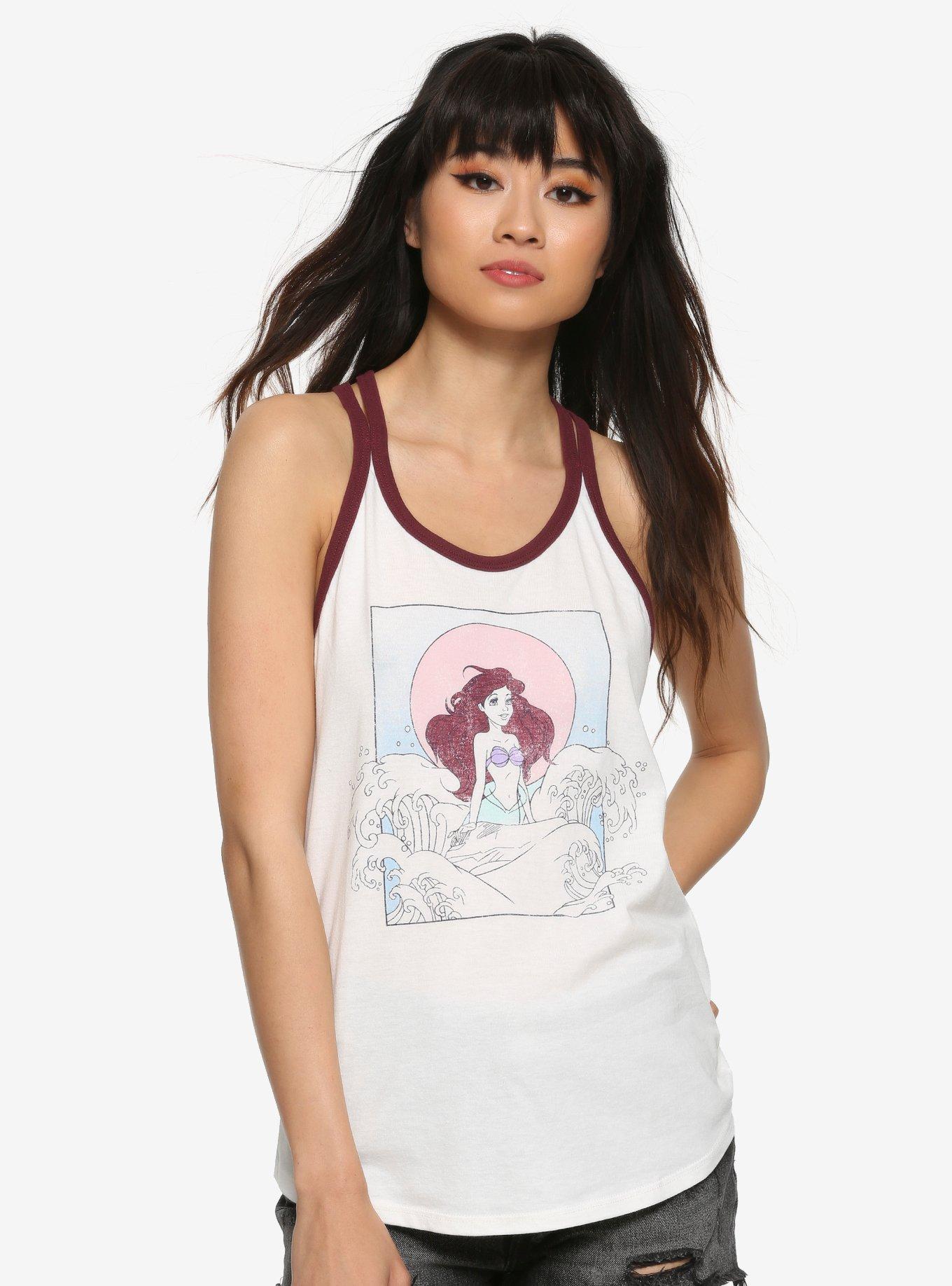 Disney The Little Mermaid Distressed Waves Girls Tank Top, MULTI, hi-res