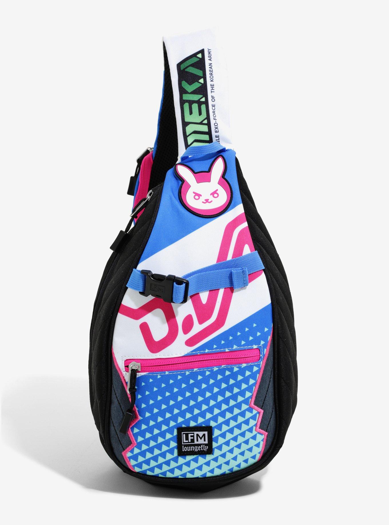 Loungefly Overwatch D.Va Mini Backpack + Wallet + D.Va Plush Bunny Keychain