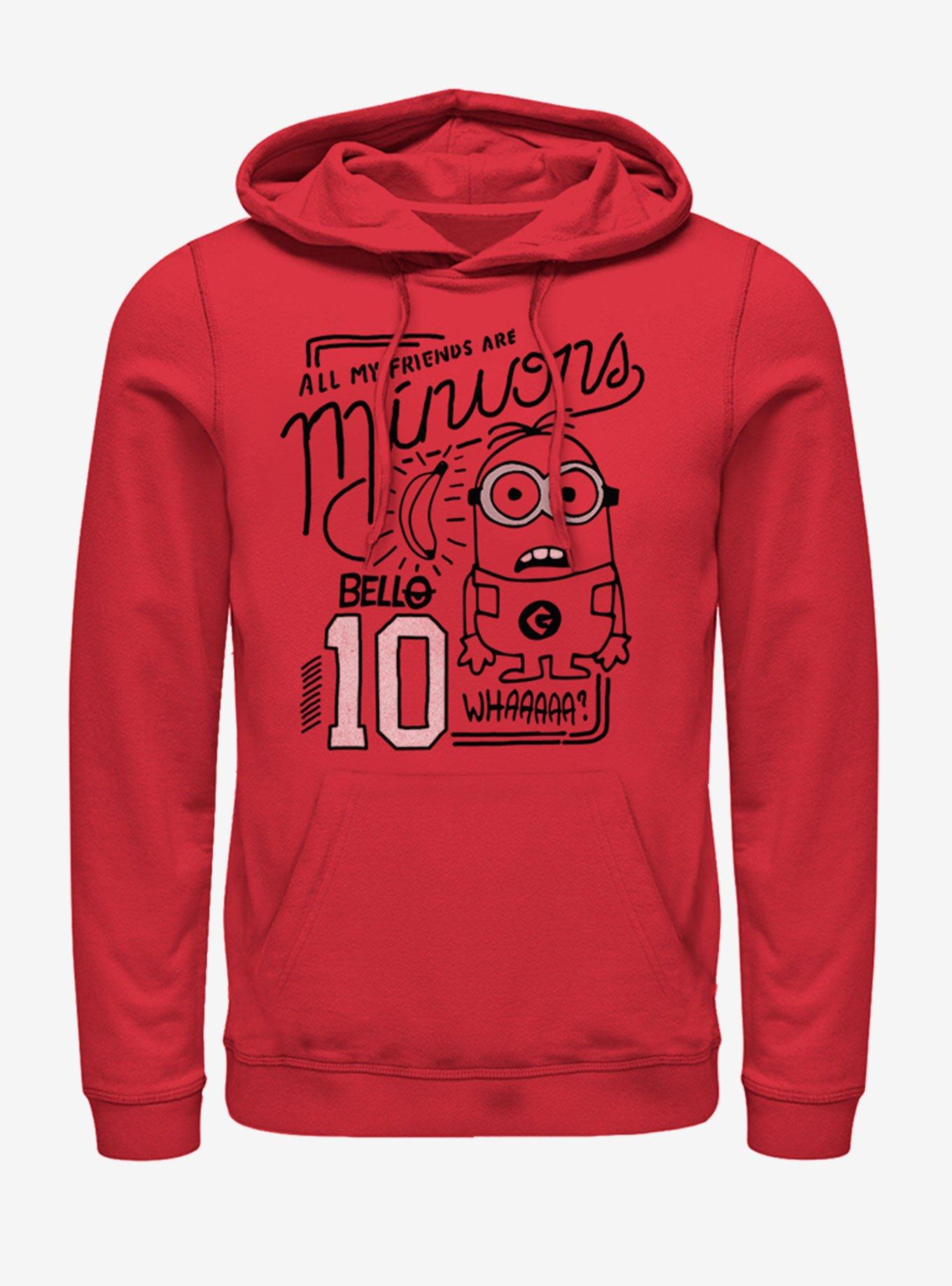 Minions Drawling Hoodie, RED, hi-res