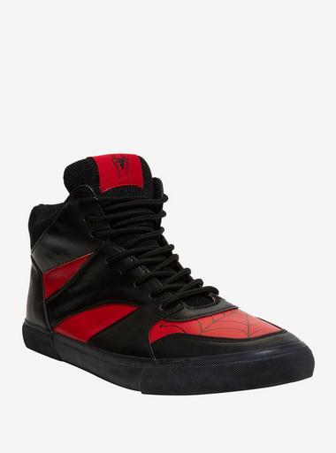 Marvel Spider-Man Black Red Basketball Sneakers Hot Topic