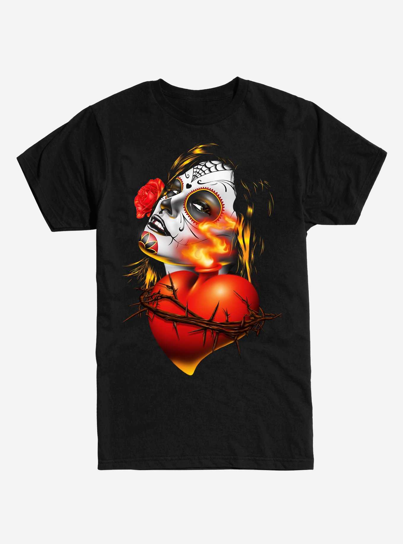 Sacred Heart Muertos Girl T-Shirt, , hi-res