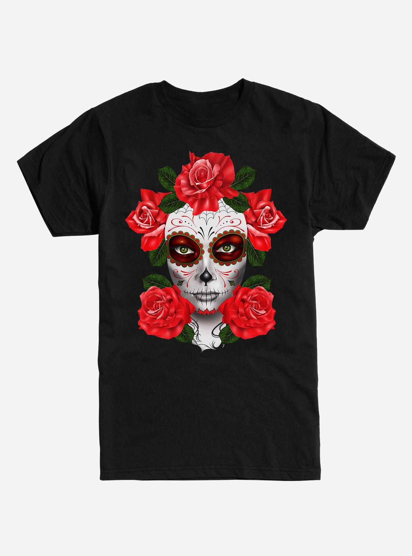 skull rose t shirt