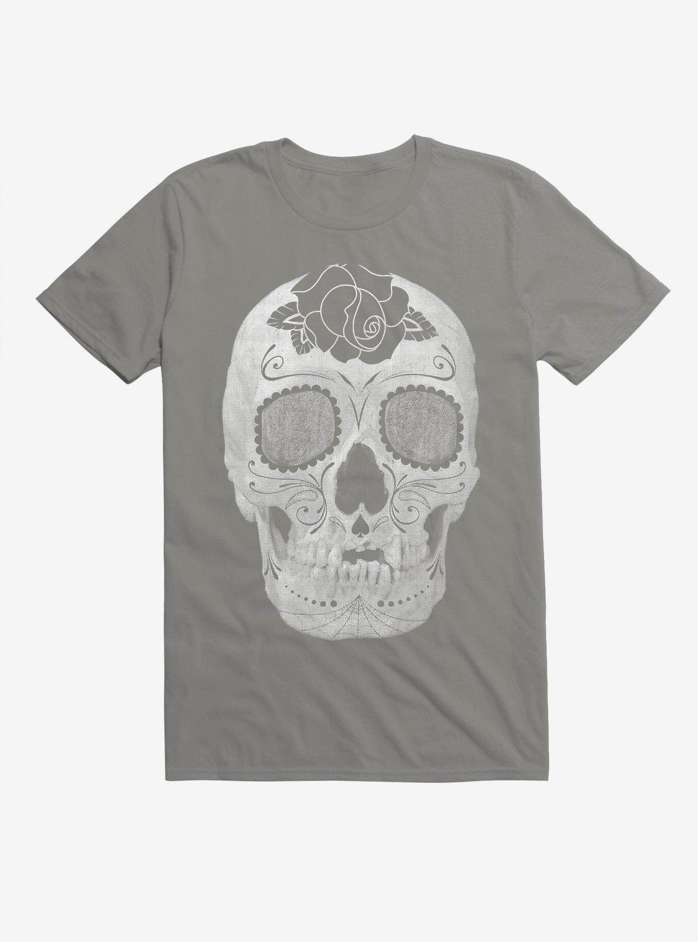 Jumbo Sugar Skull T Shirt Grey Hot Topic