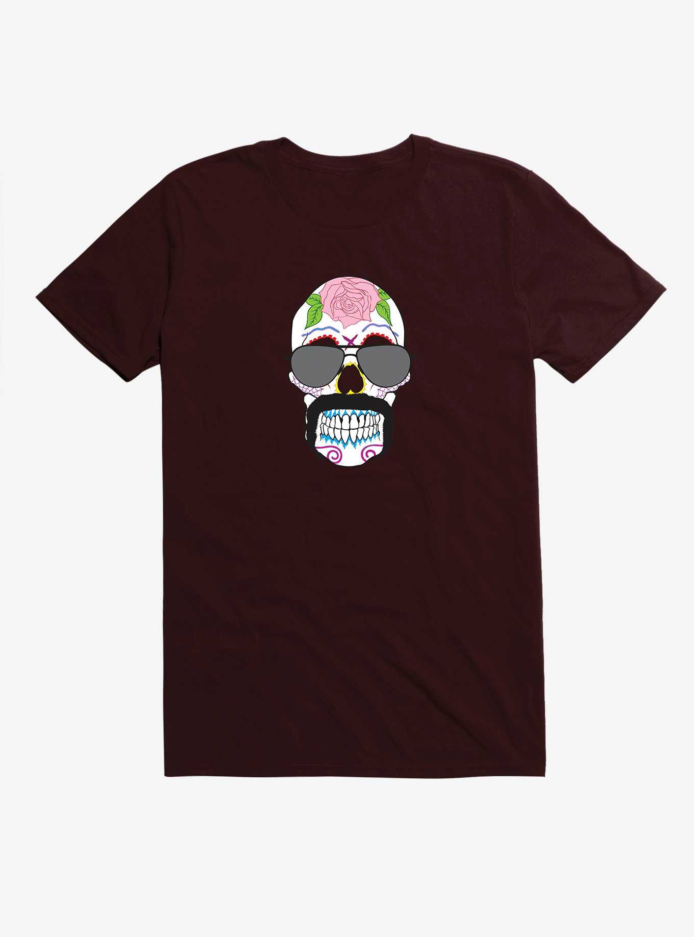Sugar Skull With Aviators T-Shirt, , hi-res