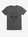 Grey Sugar Skull T-Shirt, CHARCOAL, hi-res