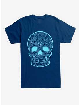 Bright Blue Sugar Skull T-Shirt, , hi-res