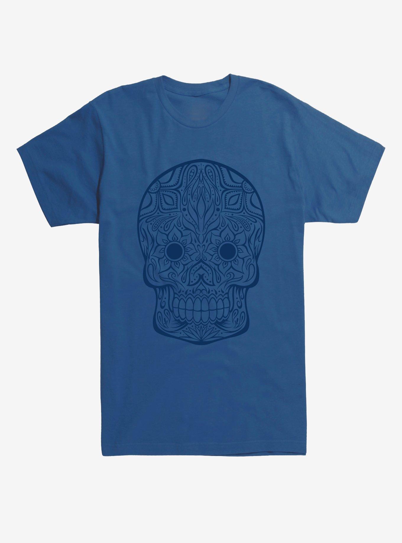 Blue Sugar Skull T-Shirt, , hi-res