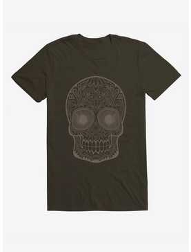 Light Grey Sugar Skull T-Shirt, , hi-res