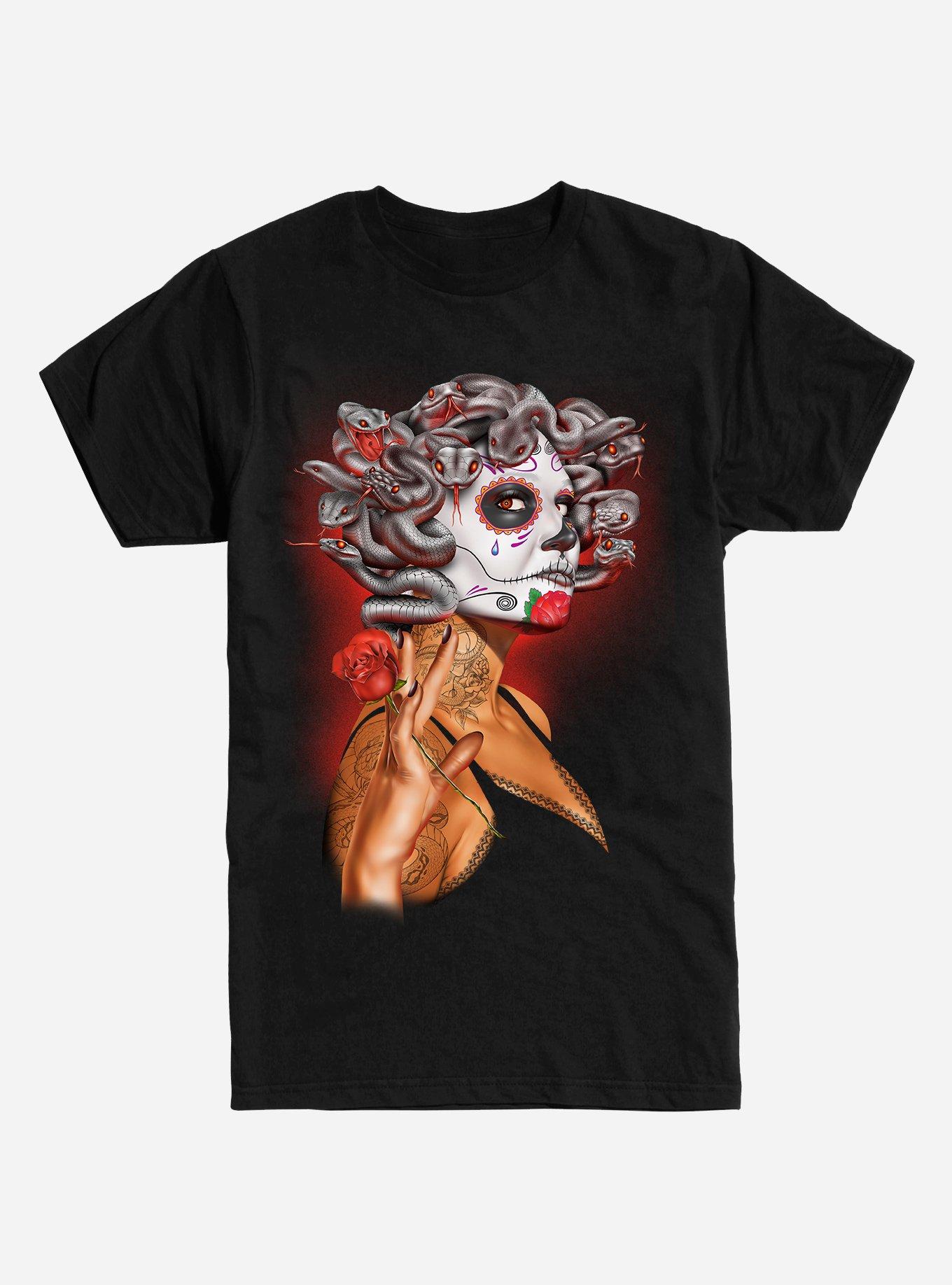 Medusa De Los Muertos T-Shirt, BLACK, hi-res