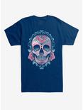 Sugar Skull Rose T-Shirt, NAVY, hi-res