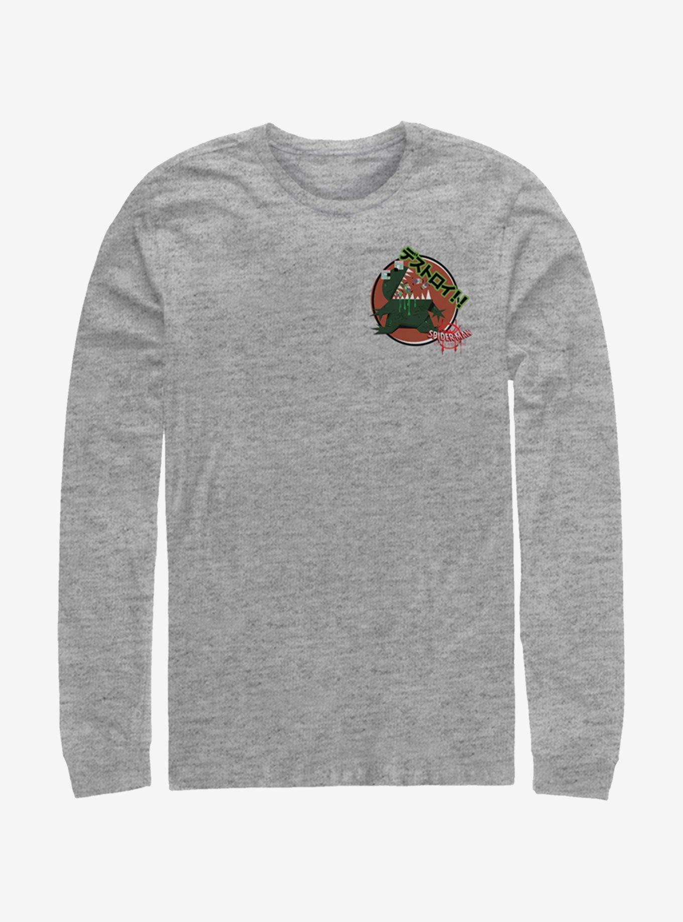 Marvel Spider-Man Godzilla Sticker Pocket Long-Sleeve T-Shirt , , hi-res