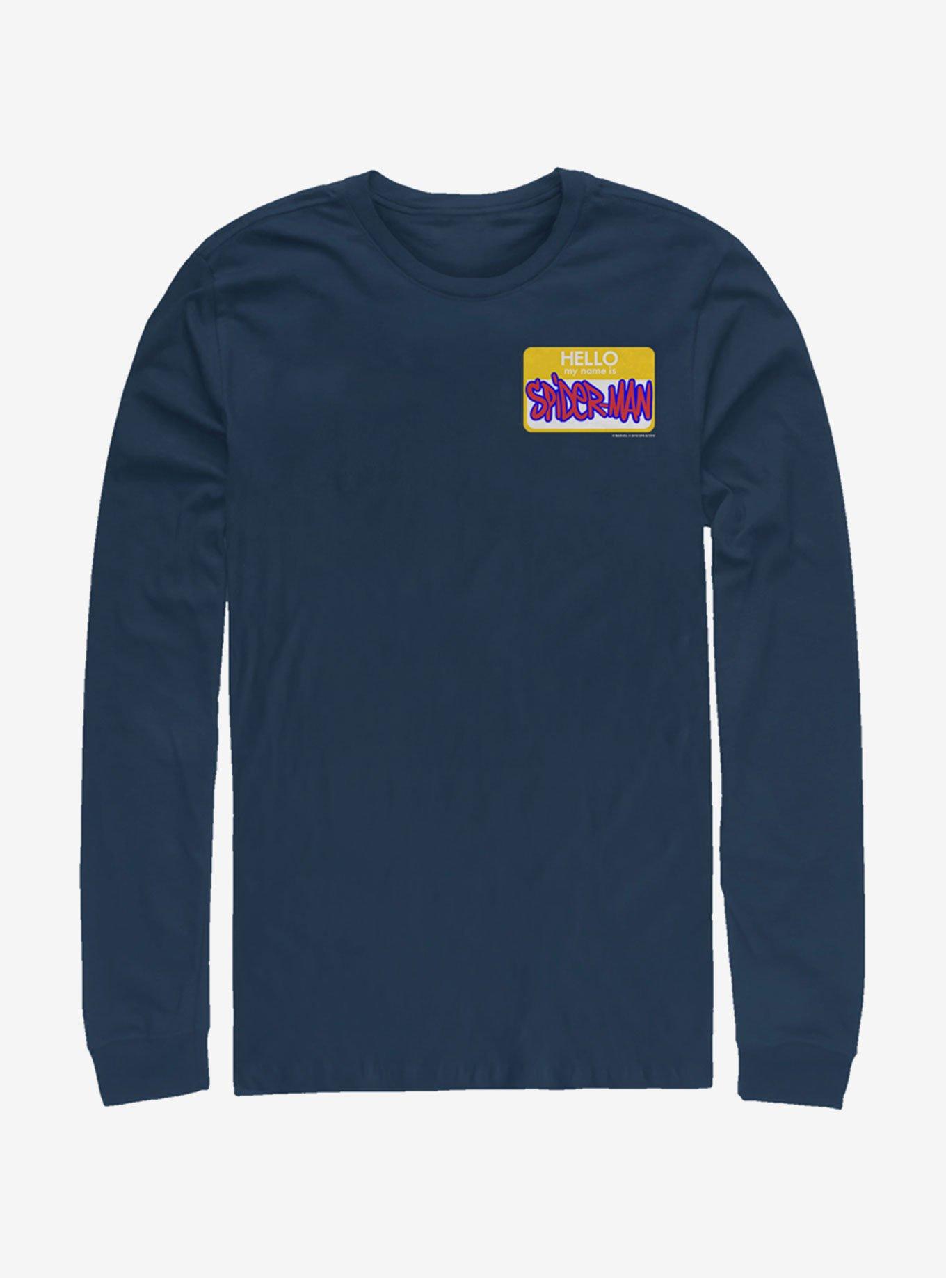 Marvel Spider-Man Hello Spider-Man Name Tag Long-Sleeve T-Shirt, , hi-res