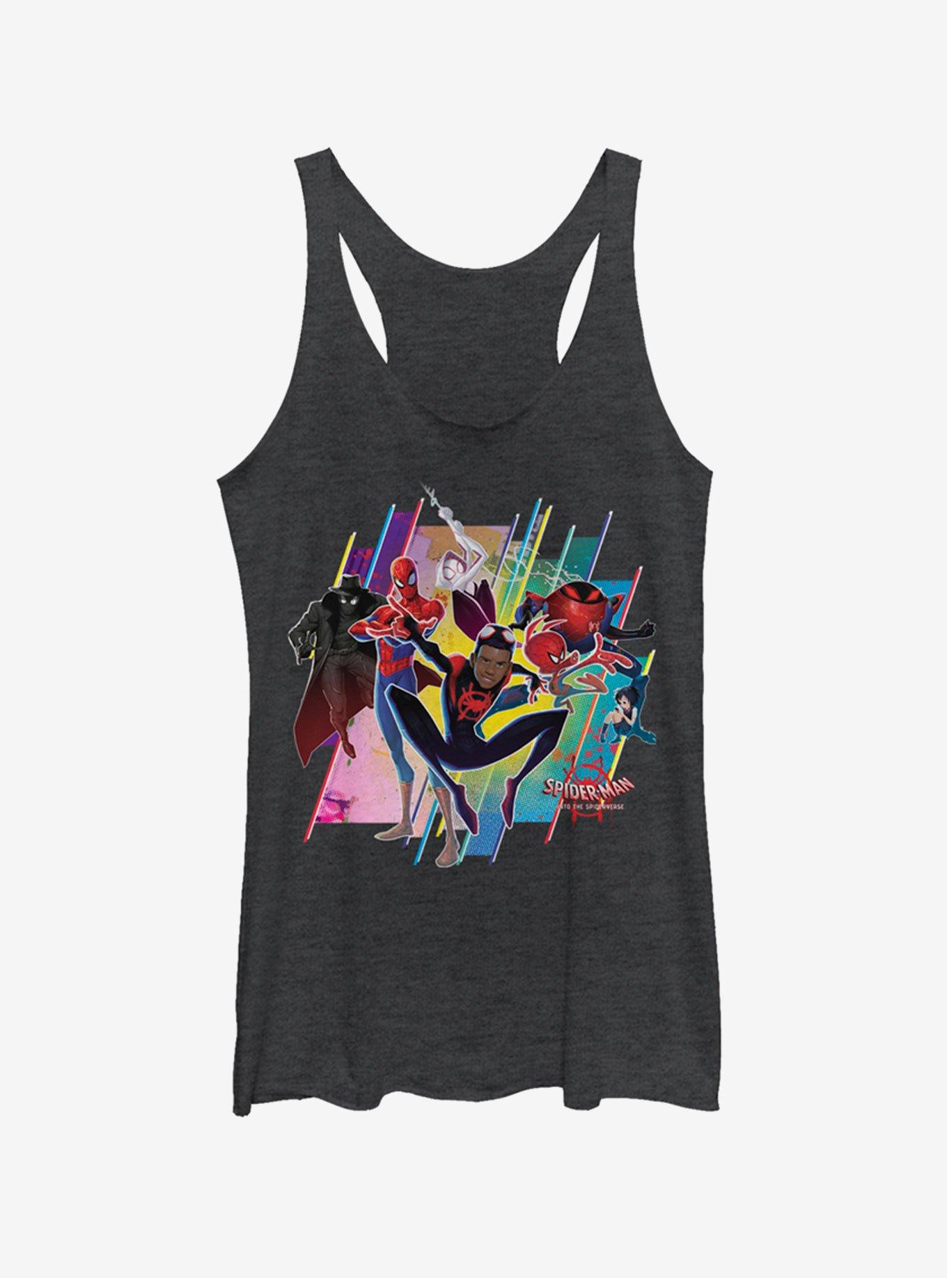 Marvel Spider-Man Spider-Verse Group Womens Tank, BLK HTR, hi-res