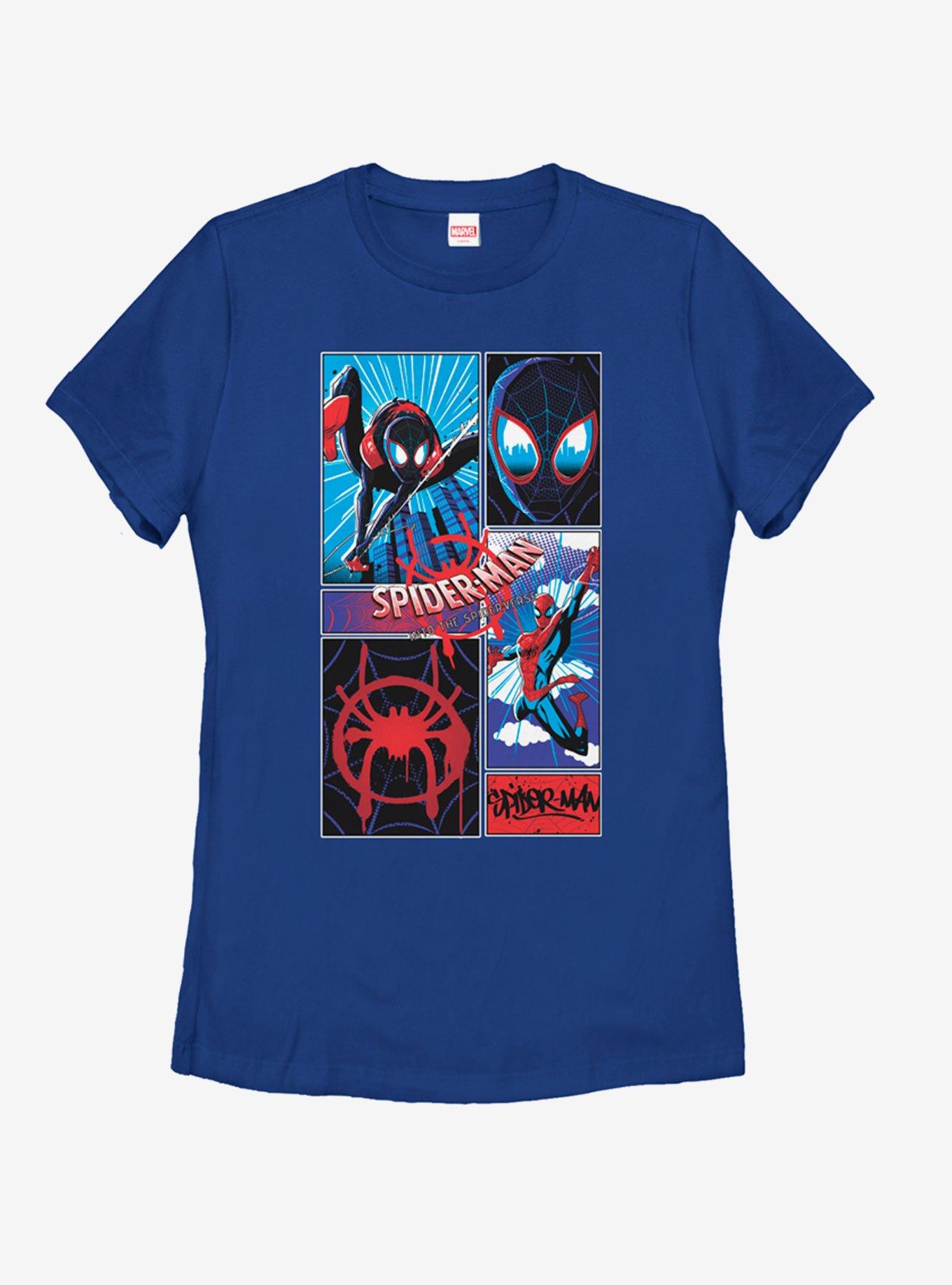 Marvel Spider-Man: Into the Spider-Verse Comic Spiders Womens T-Shirt, ROYAL, hi-res