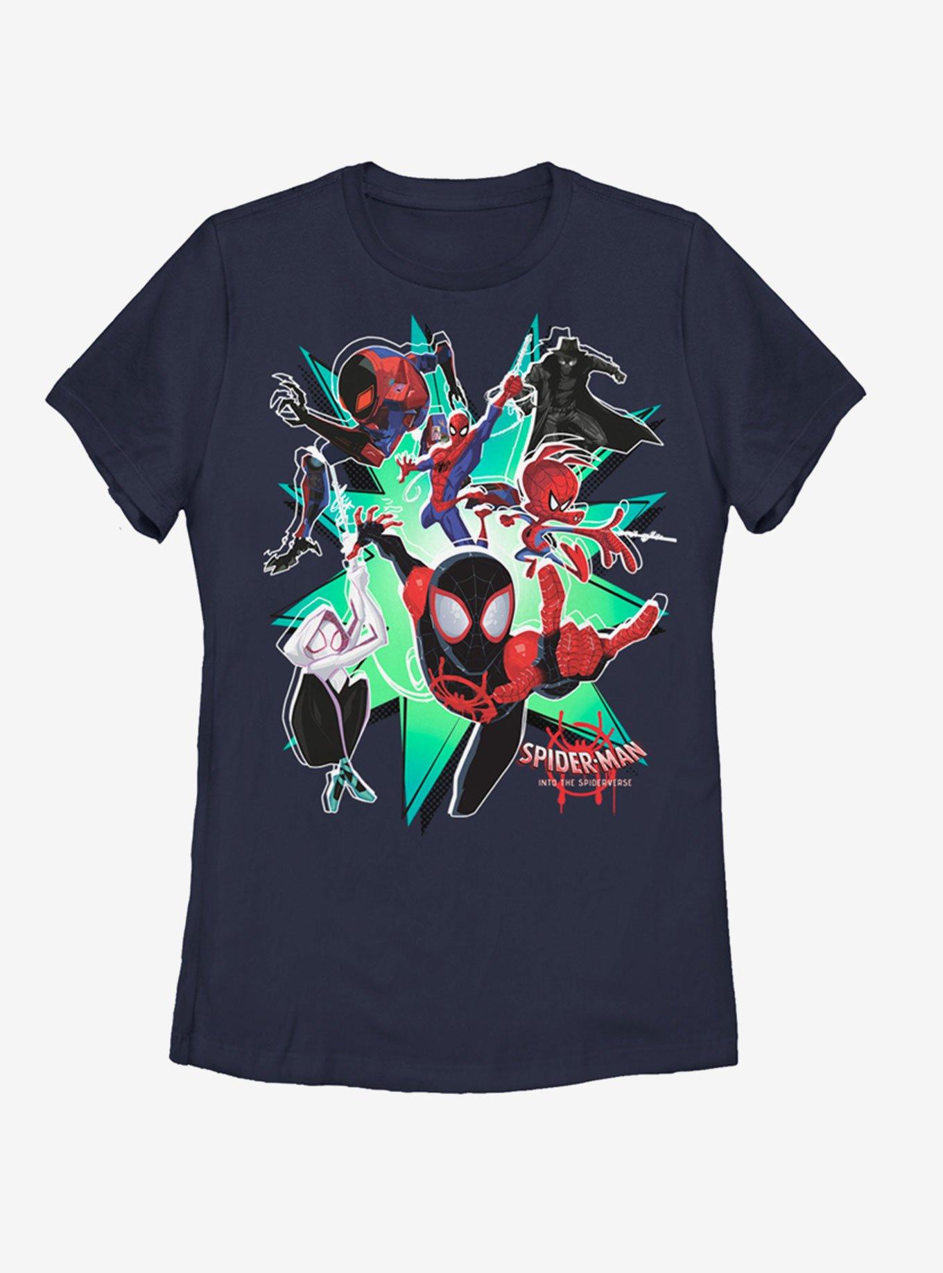 Marvel Spider-Man: Into the Spider-Verse Group Womens T-Shirt, NAVY, hi-res