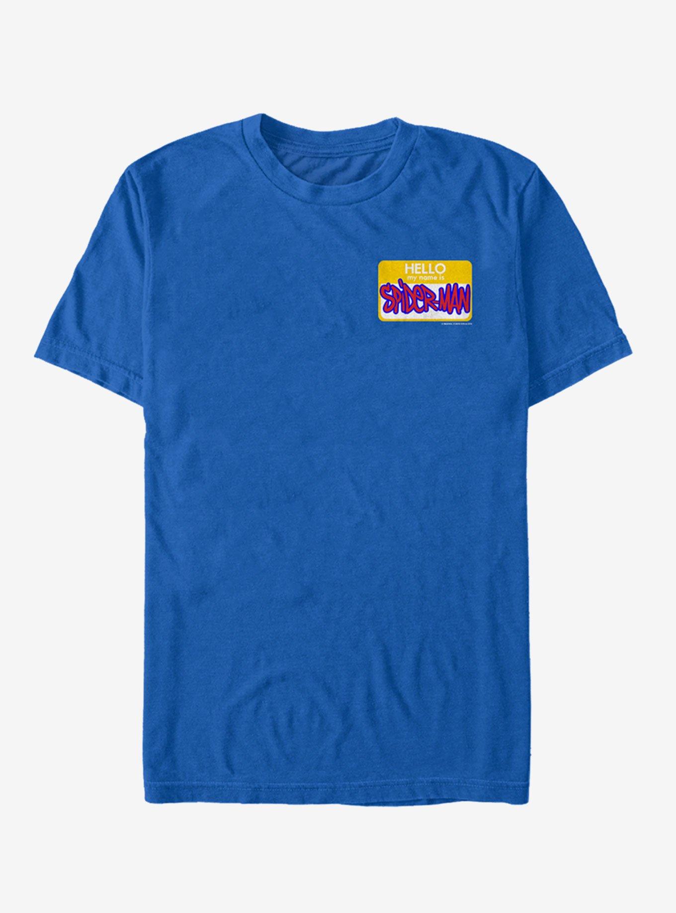 Marvel Spider-Man Hello Spider-Man Name Tag T-Shirt, ROYAL, hi-res