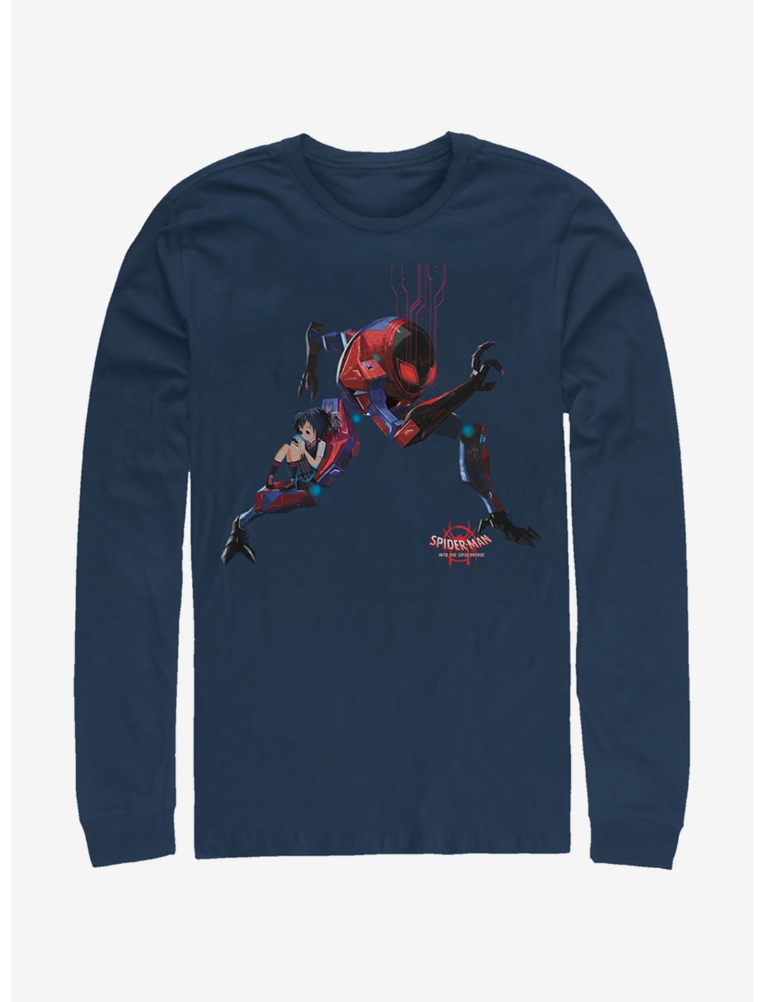 Marvel Spider-Man Giant Robo Long-Sleeve T-Shirt , NAVY, hi-res