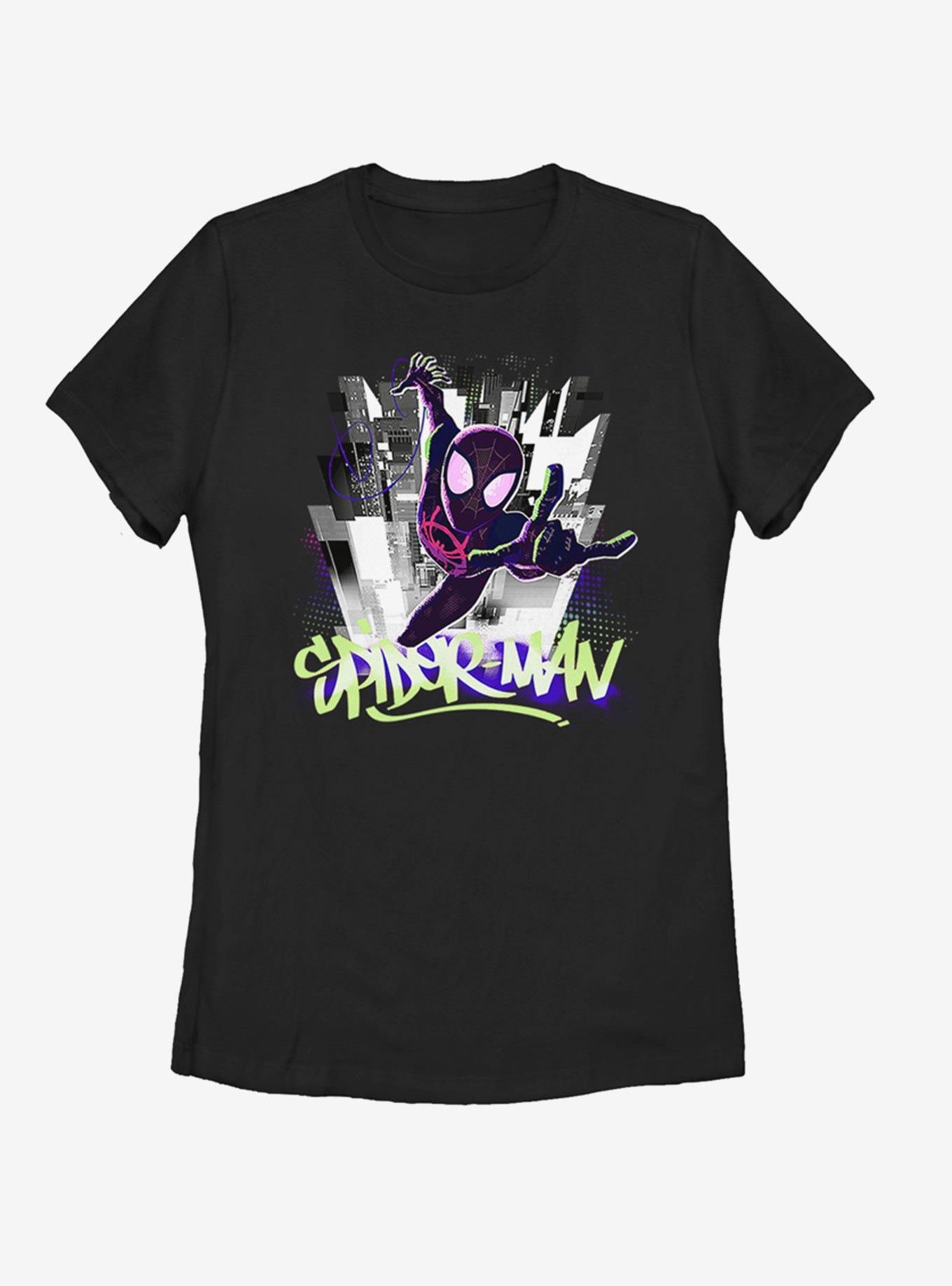Marvel Spider-Man Brooklyn Graffiti Womens T-Shirt, BLACK, hi-res