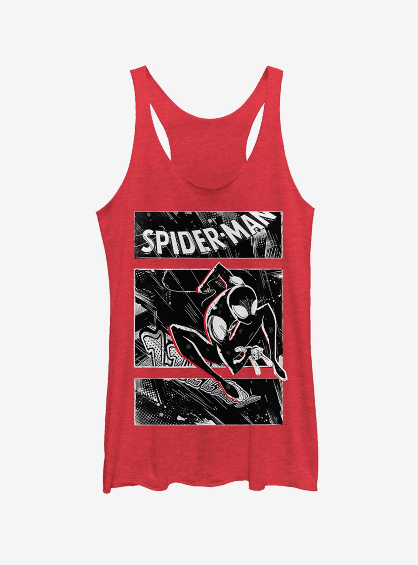 Marvel Spider-Man Street Panels Womens Tank, RED HTR, hi-res