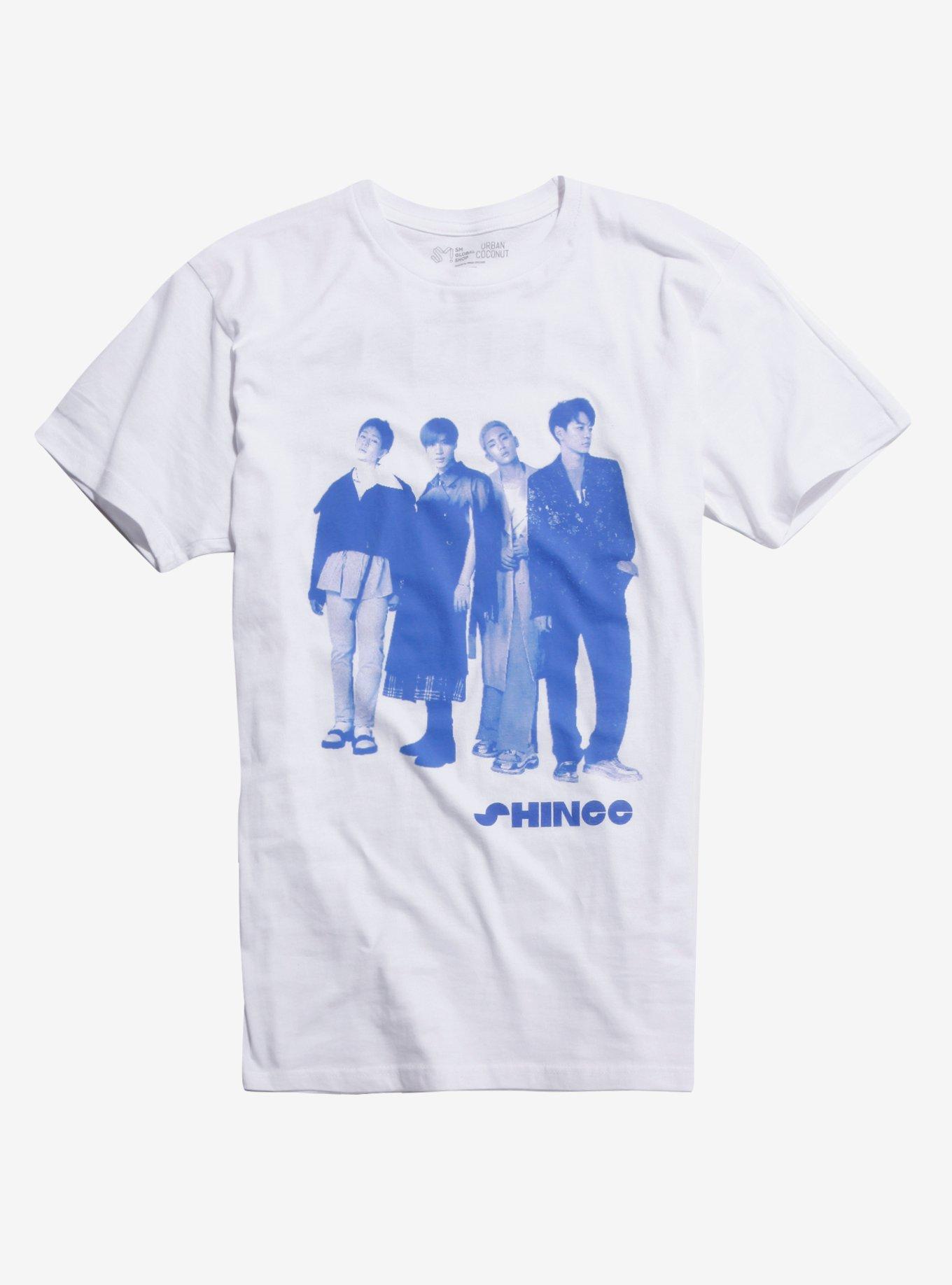 SHINee Blue Print T-Shirt, WHITE, hi-res