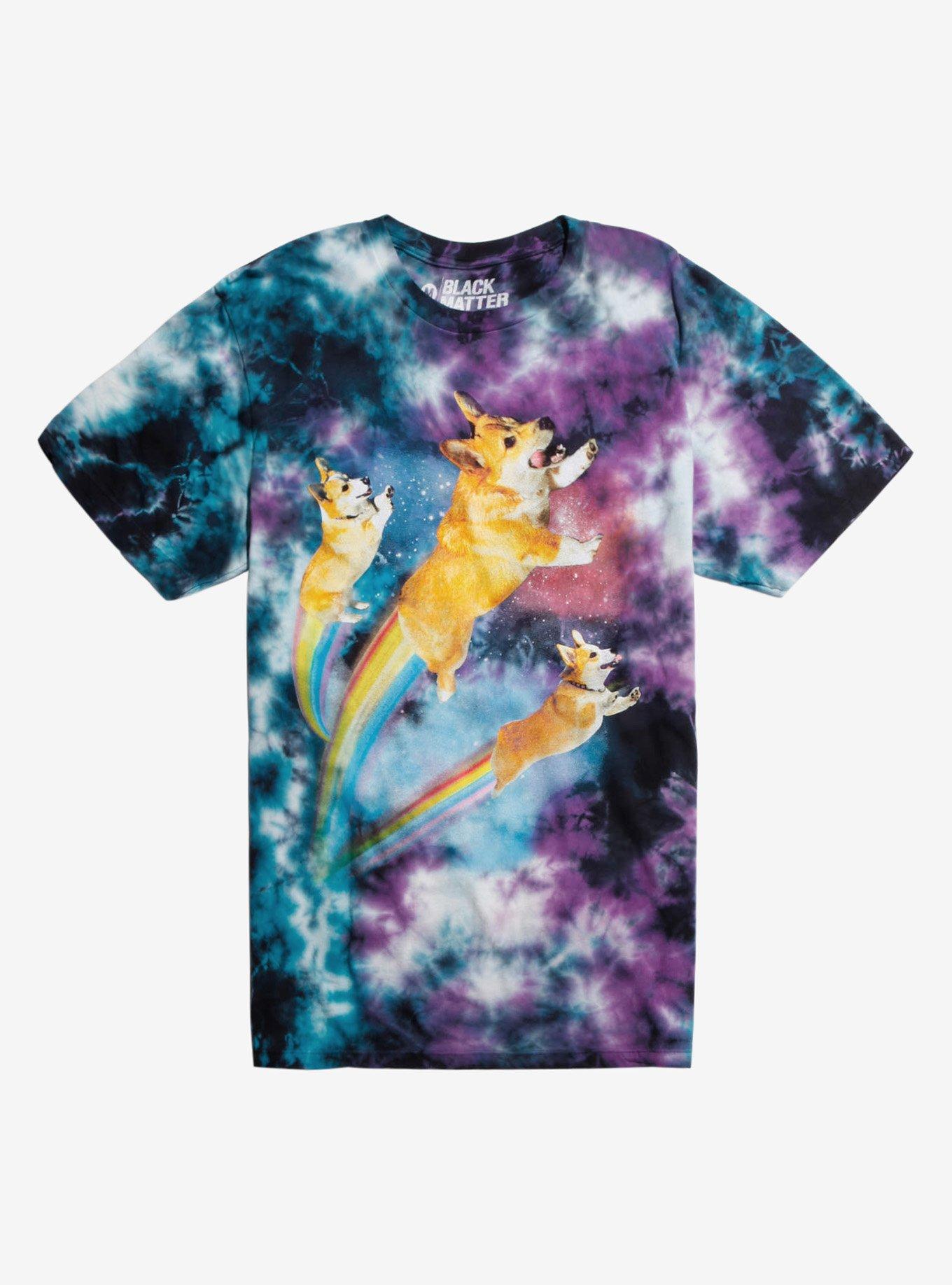 Corgi Rainbow Galaxy Tie-Dye T-Shirt, MULTI, hi-res