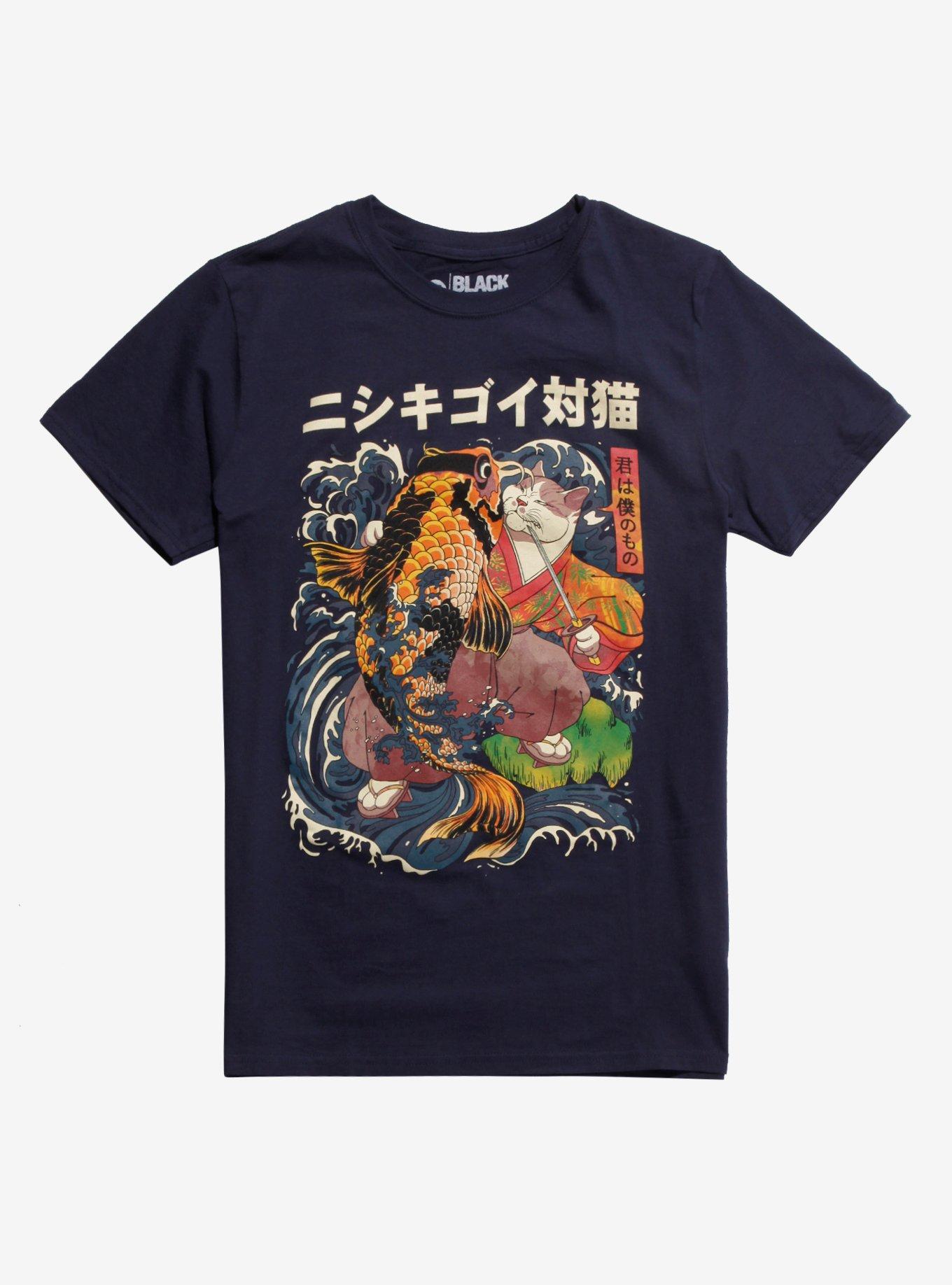 Kana Cat & Koi T-Shirt By Roni Saptoni, MULTI, hi-res