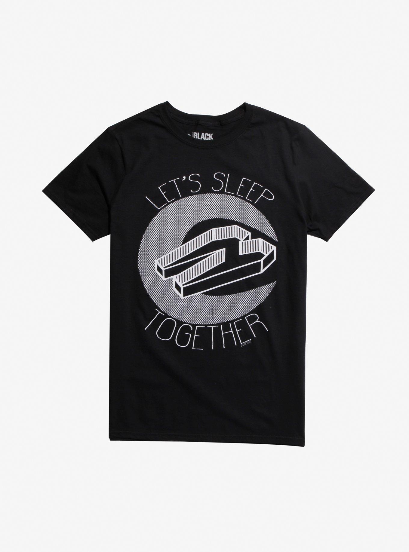 Sleep Together In Double Coffins T-Shirt By Zombieteeth, WHITE, hi-res
