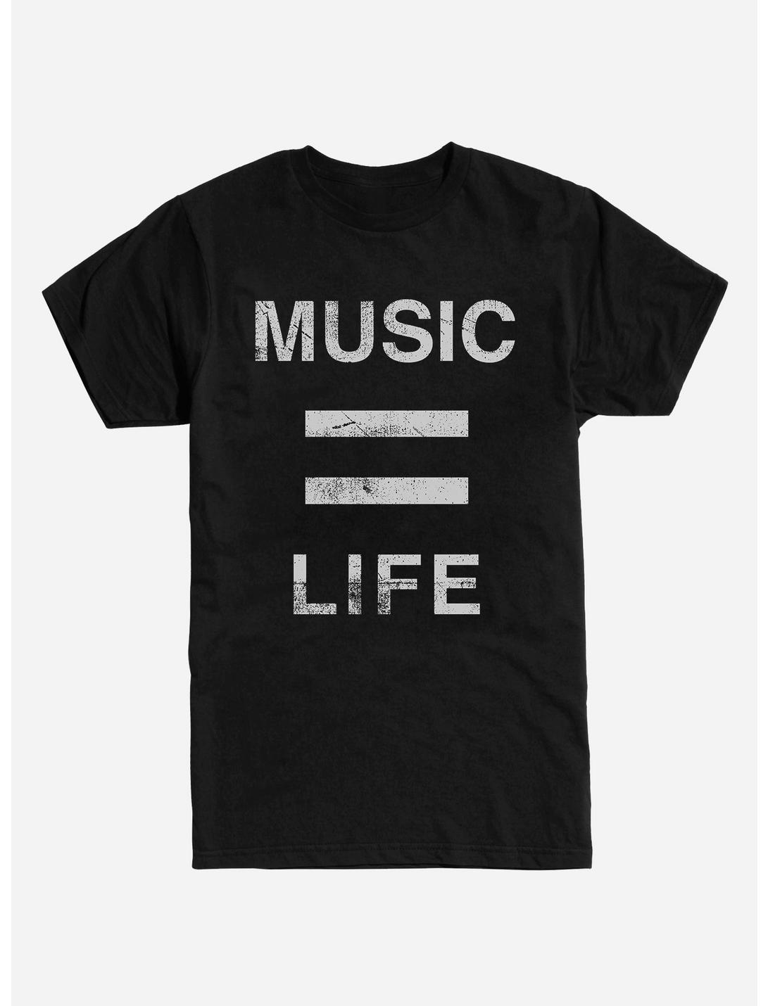 Music Equals Life T-Shirt, BLACK, hi-res