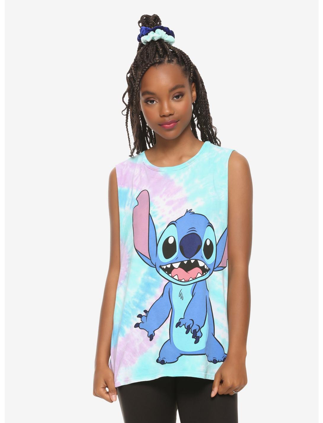 Disney Lilo & Stitch Tie-Dye Stitch Girls Muscle Top, BLUE, hi-res