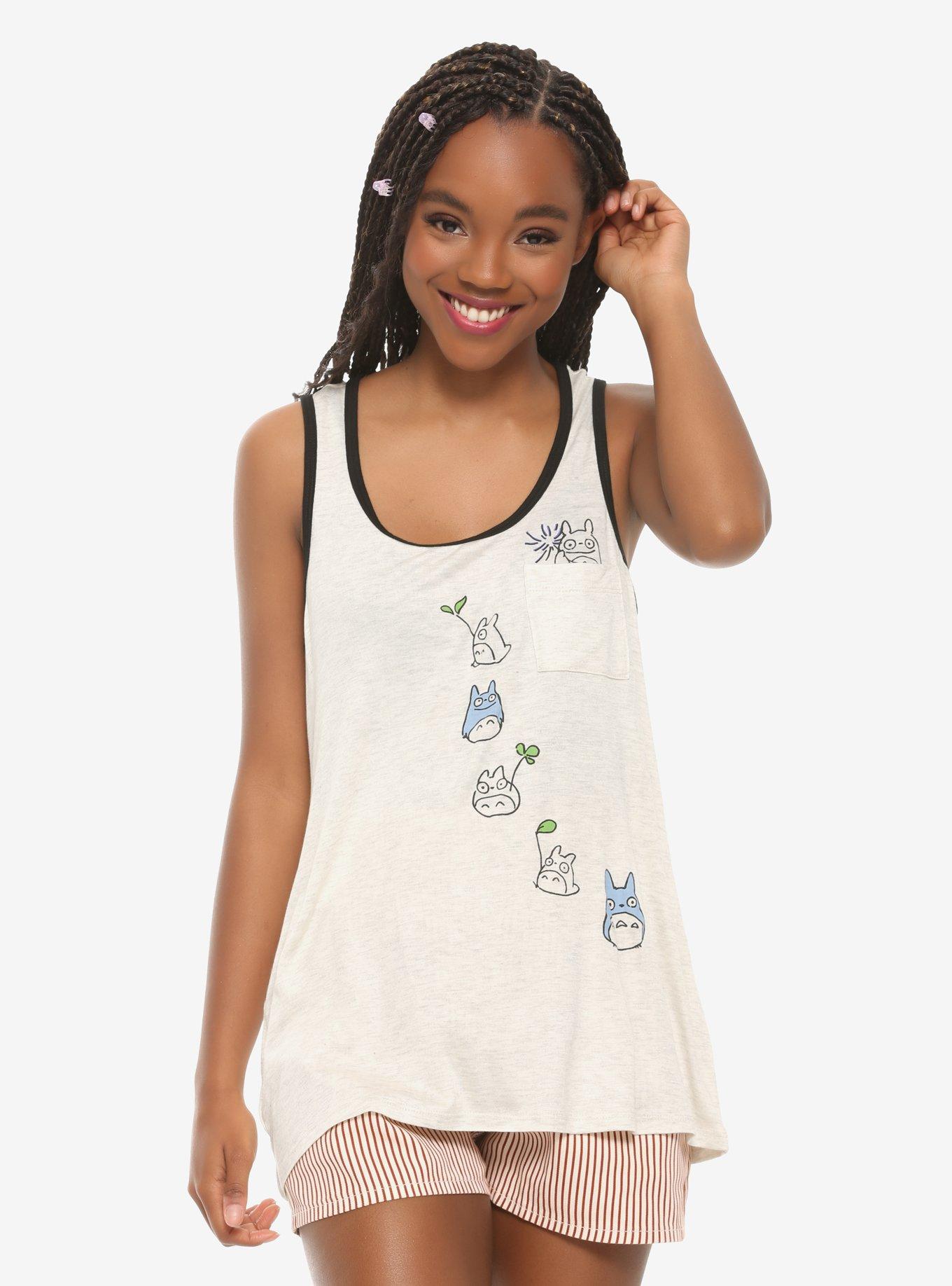 Studio Ghibli My Neighbor Totoro Line Art Pocket Girls Tank Top, MULTI, hi-res