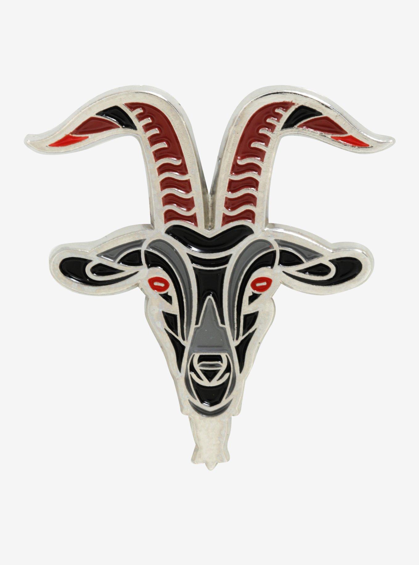 Baphomet Goat Enamel Pin, , hi-res