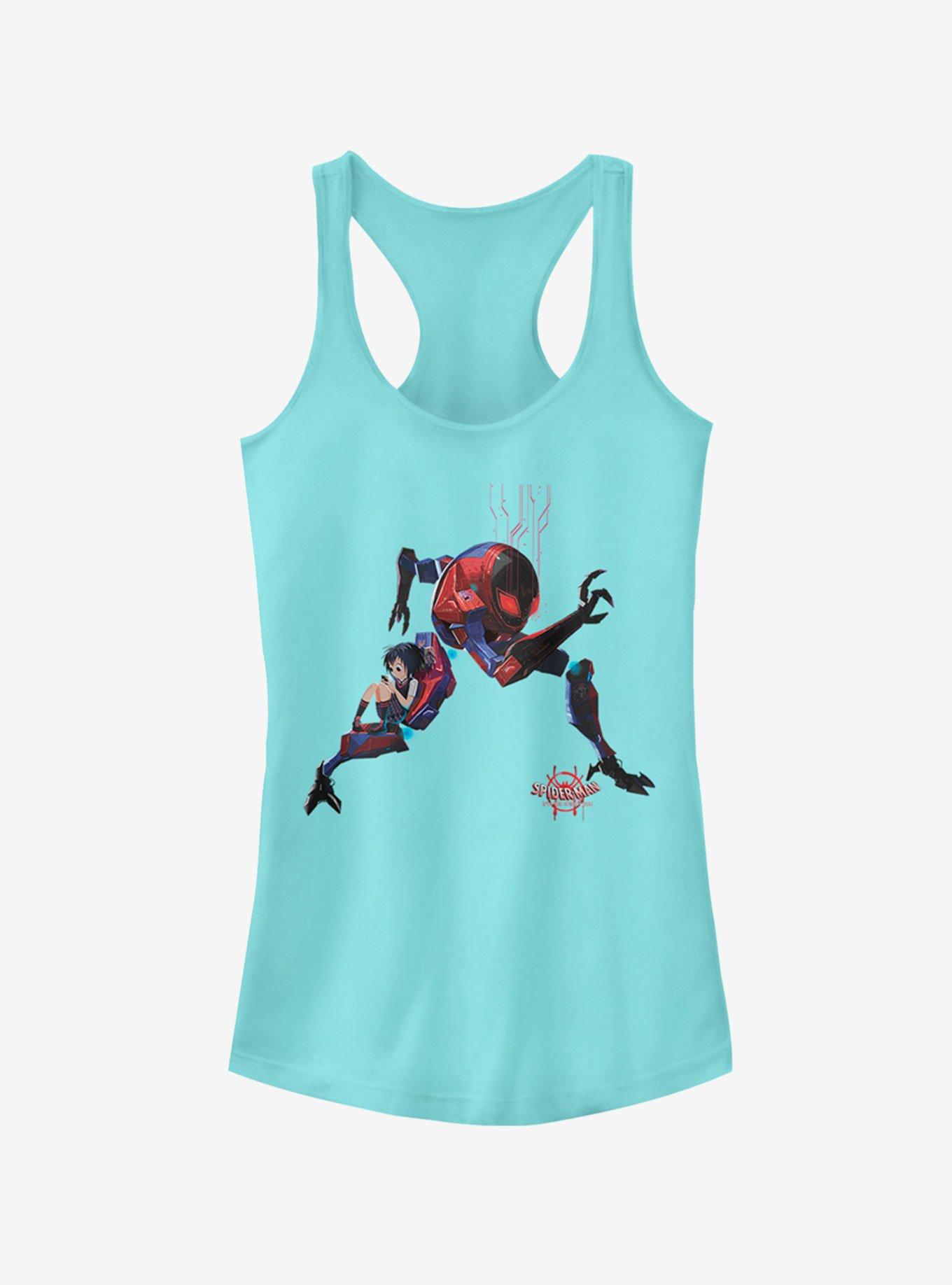 Marvel Spider-Man: Into The Spider-Verse Giant Robo Cancun Blue Girls Tank Top, CANCUN, hi-res