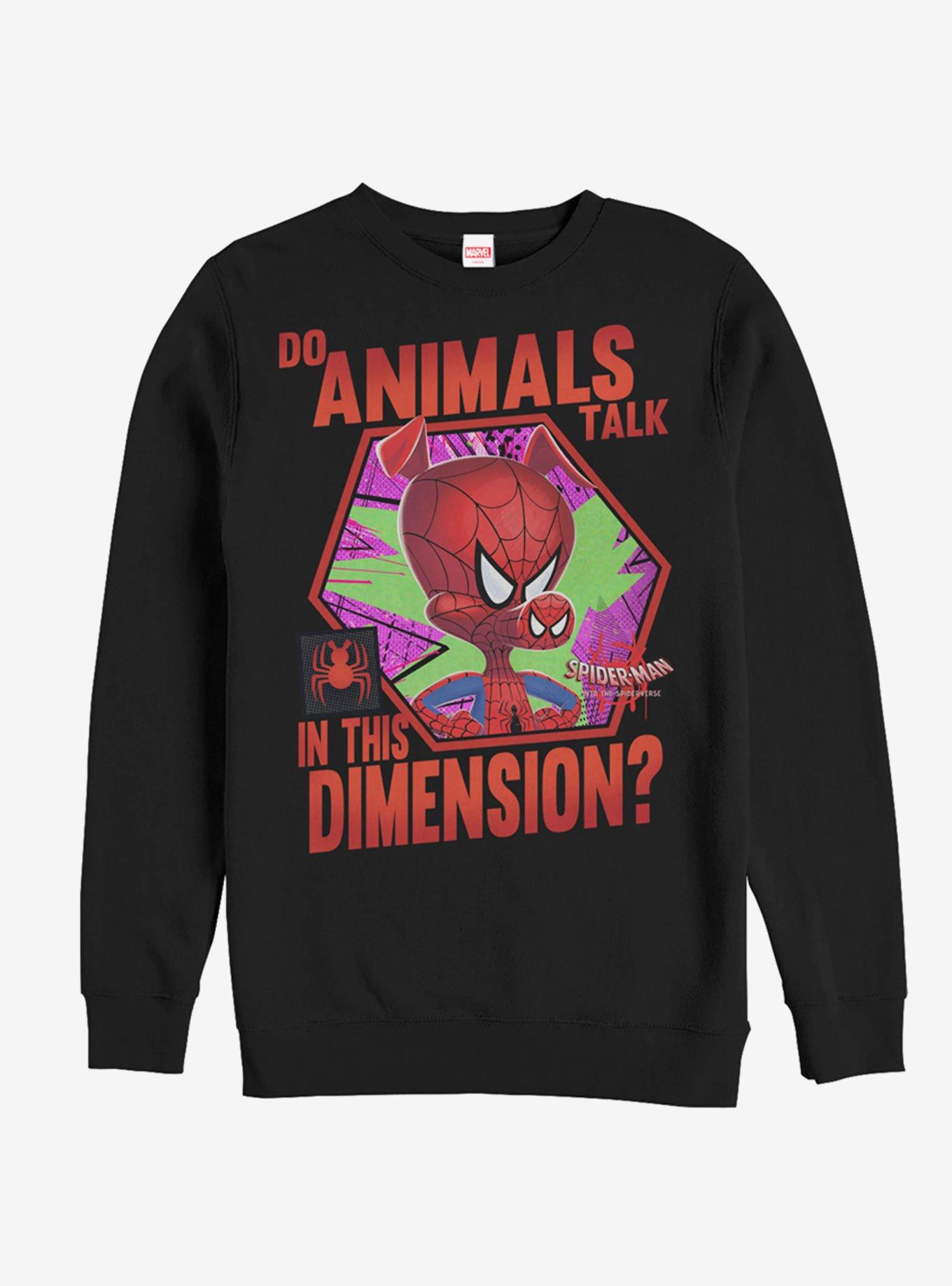 Marvel Spider-Man: Into The Spider-Verse Animals Talk Sweatshirt, BLACK, hi-res