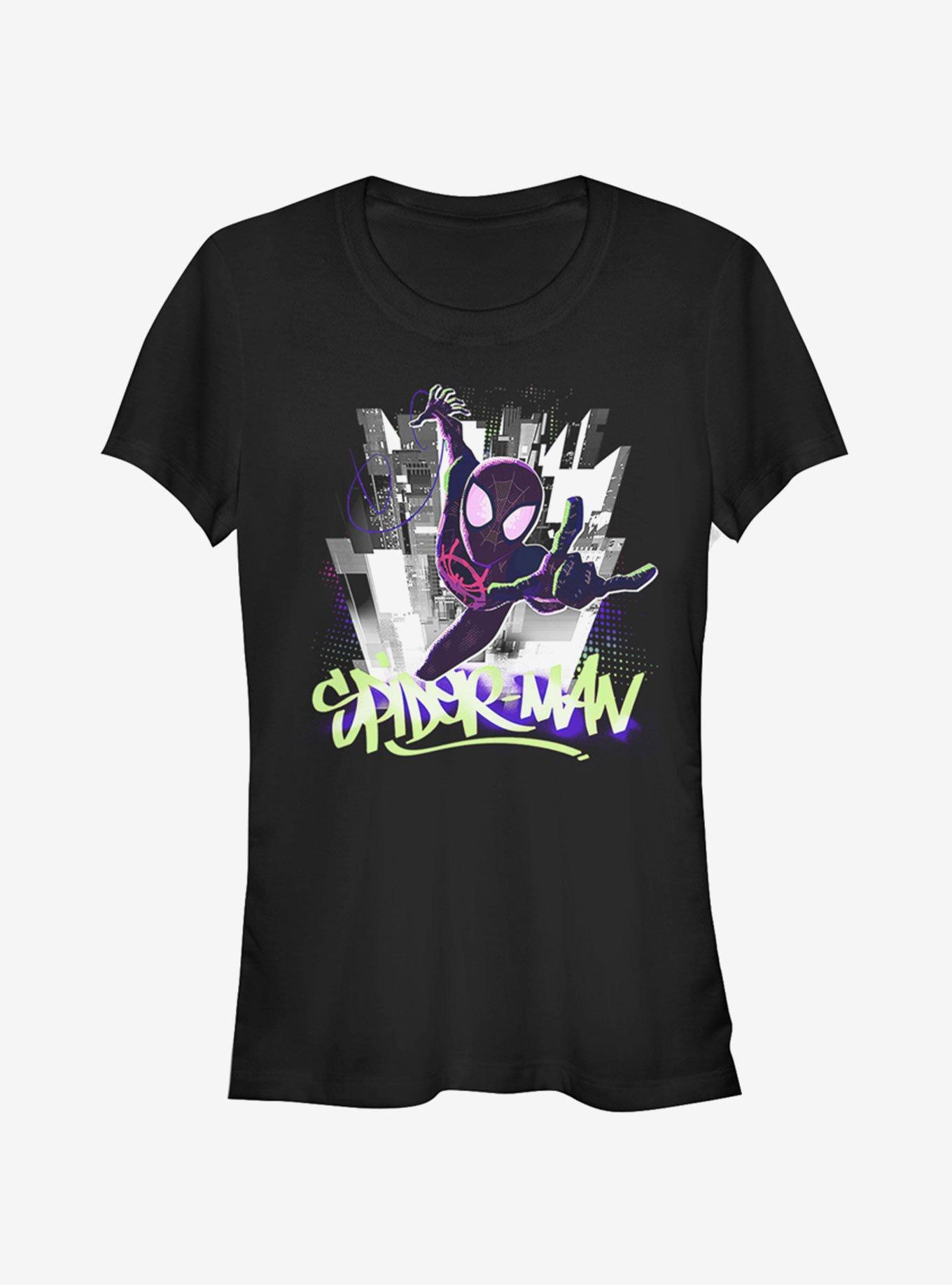 Marvel Spider-Man: Into The Spider-Verse Brooklyn Graffiti Girls T-Shirt, BLACK, hi-res