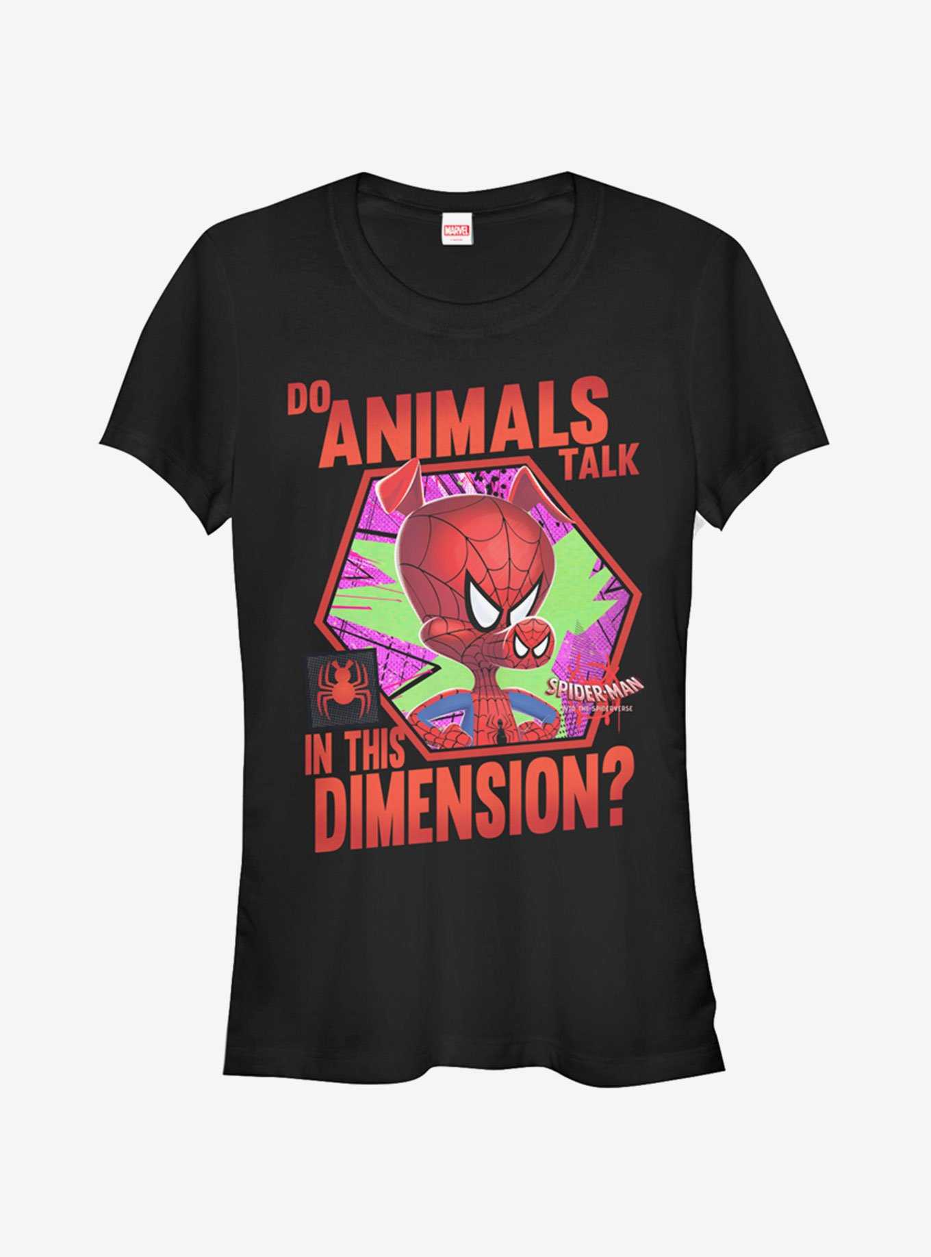 Marvel Spider-Man: Into The Spider-Verse Animals Talk Girls T-Shirt, , hi-res
