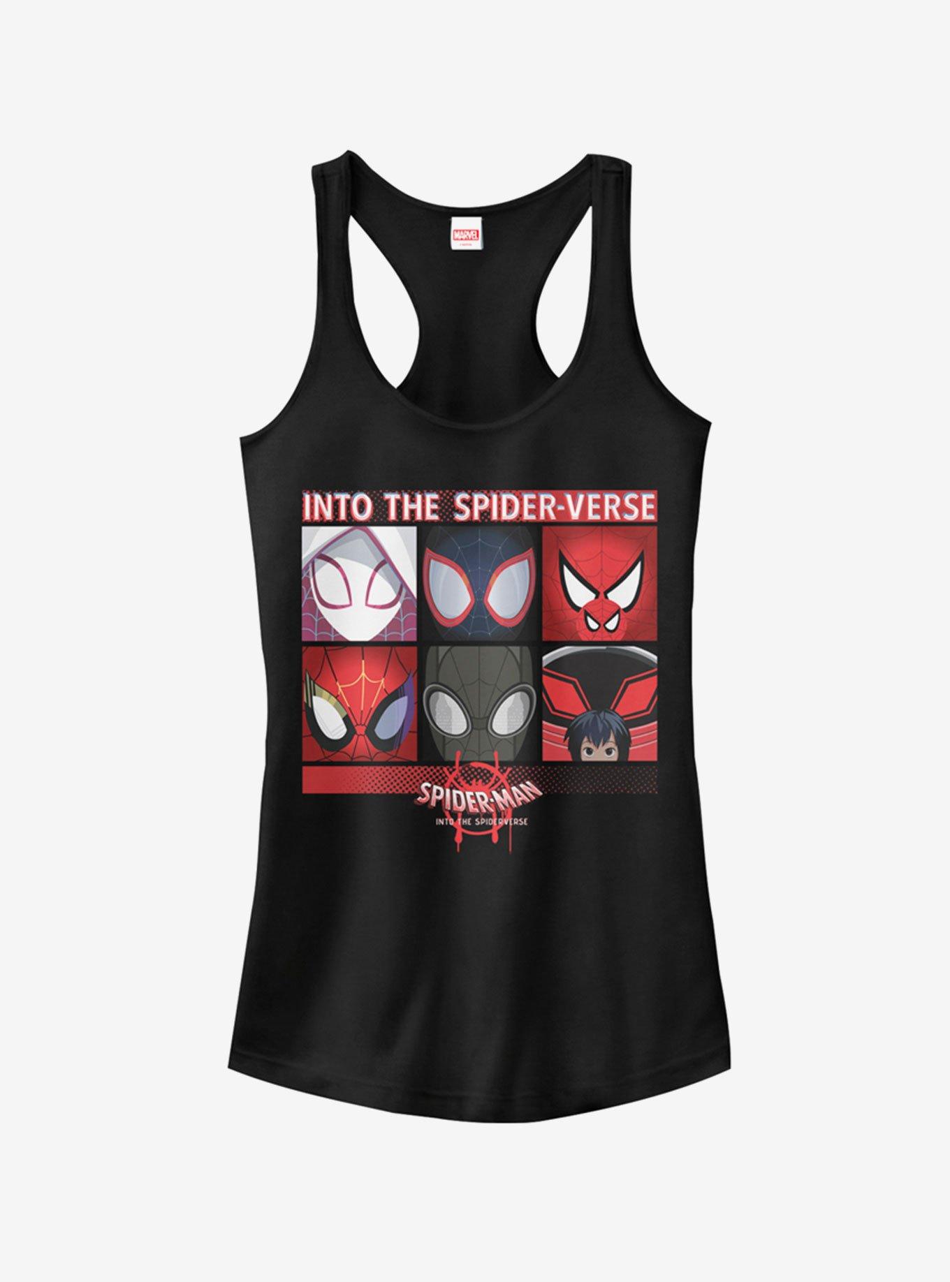 Marvel Spider-Man: Into The Spider-Verse Six Up Girls Tank Top, BLACK, hi-res