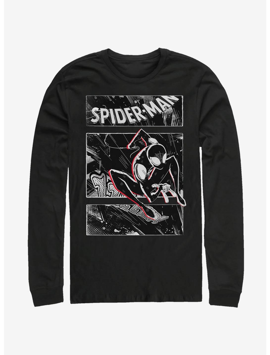 Marvel Spider-Man: Into The Spider-Verse Street Panels Long-Sleeve T-Shirt, BLACK, hi-res