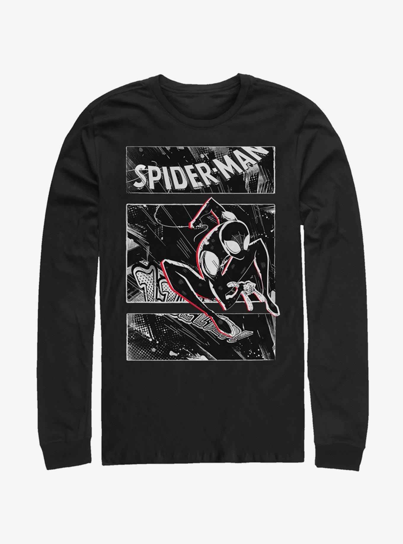 Marvel Spider-Man: Into The Spider-Verse Street Panels Long-Sleeve T-Shirt, BLACK, hi-res