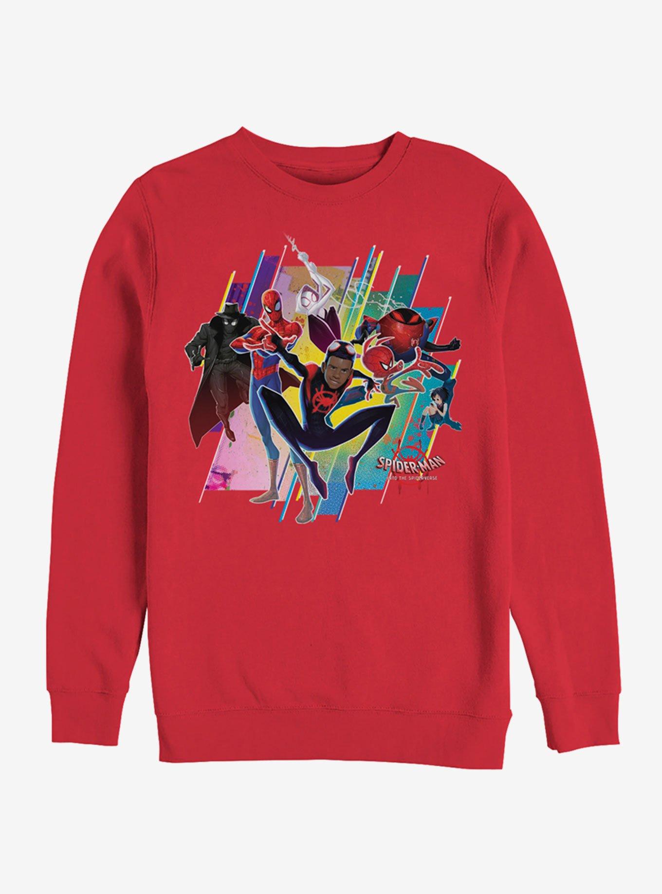 Marvel Spider Man Into The Spider Verse Group Sweatshirt RED