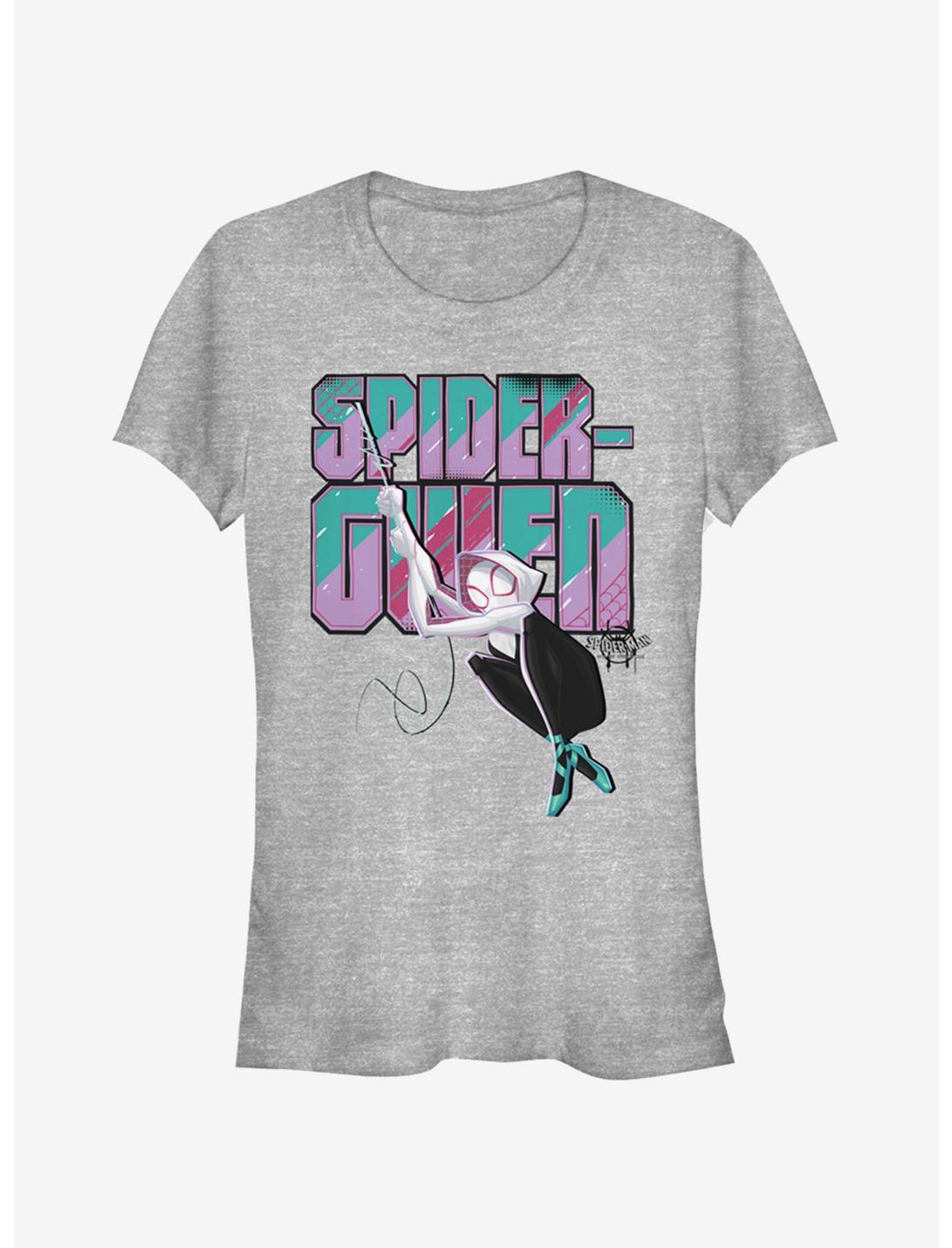 Marvel Spider-Man: Into The Spider-Verse Ghost-Spider Swinging Girls T-Shirt, ATH HTR, hi-res