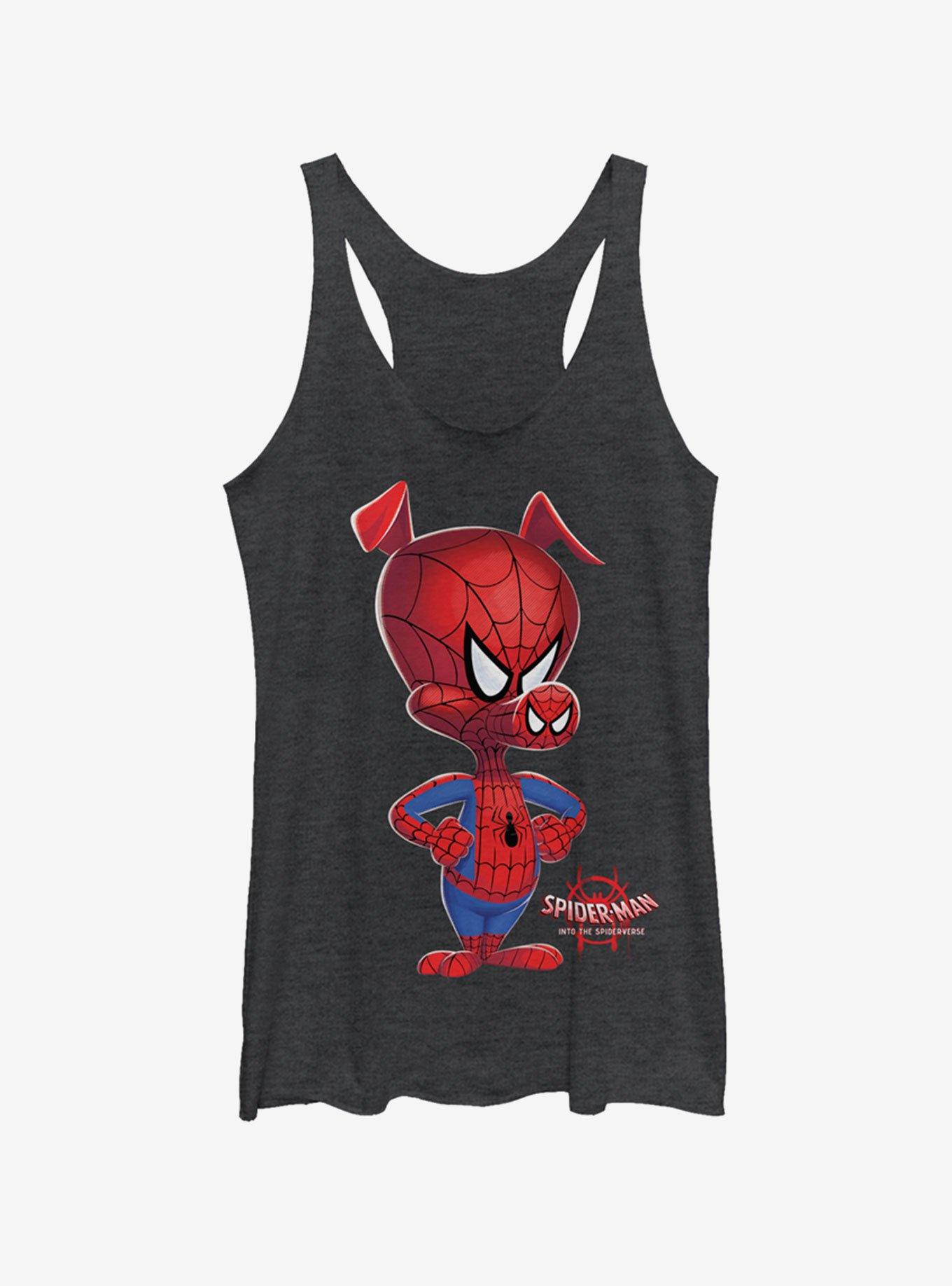 Marvel Spider-Man: Into The Spider-Verse Big Ham Heathered Girls Tank Top, BLK HTR, hi-res