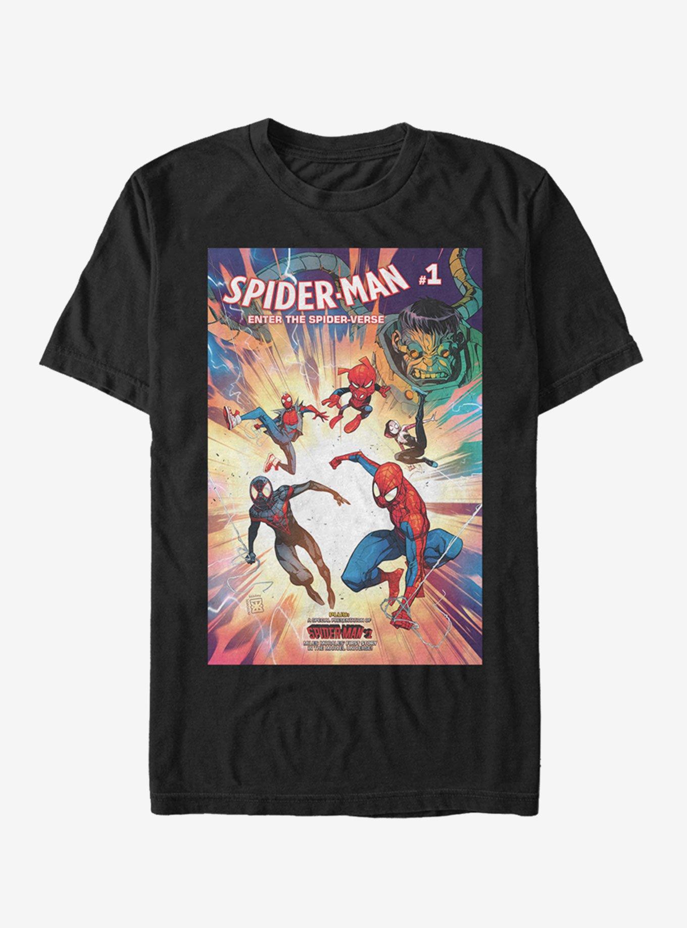 Marvel Spider-Man: Enter The Spider-Verse Number One T-Shirt, BLACK, hi-res