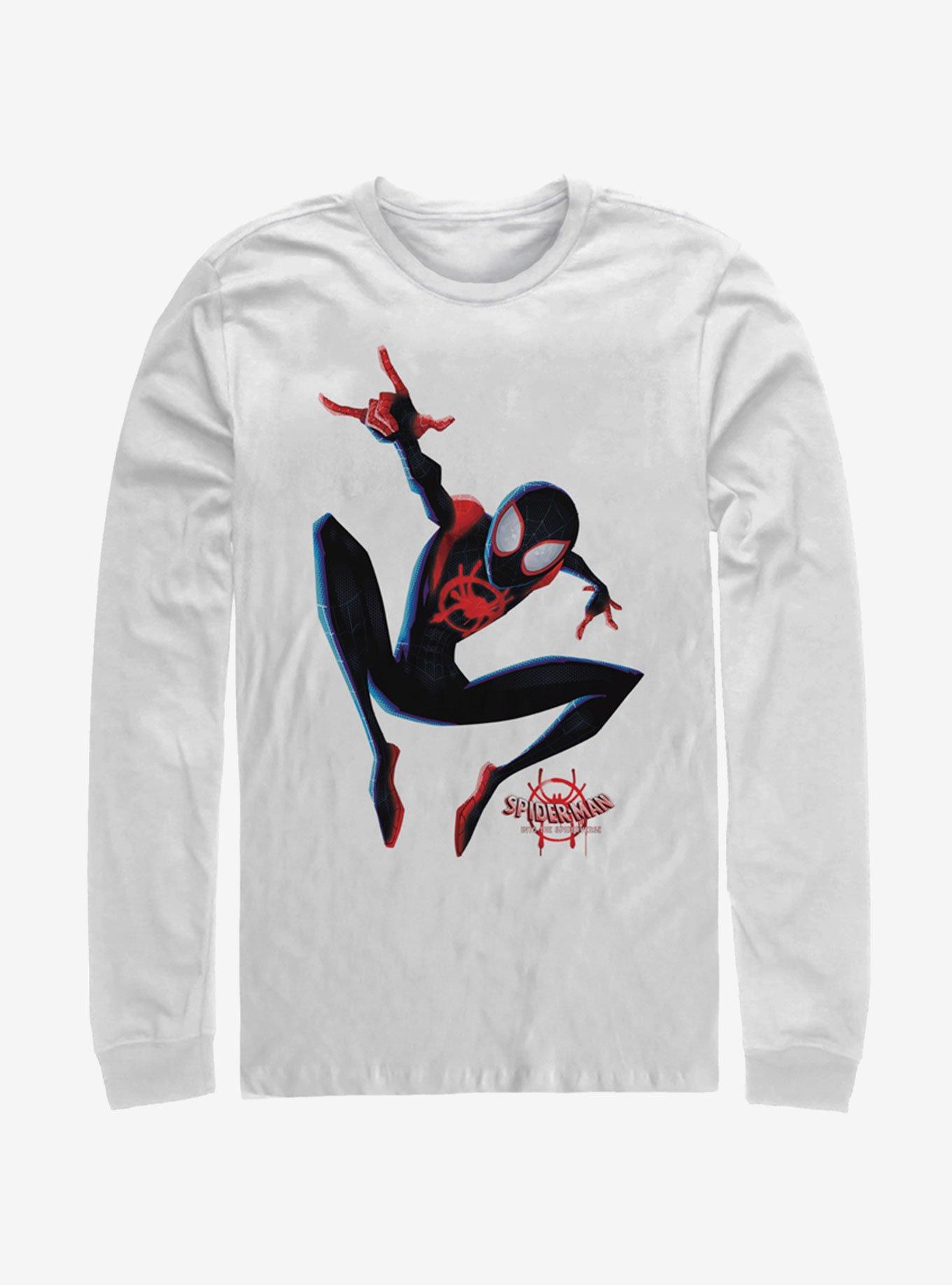 Marvel Spider-Man: Into The Spider-Verse Big Miles Long-Sleeve T-Shirt, WHITE, hi-res