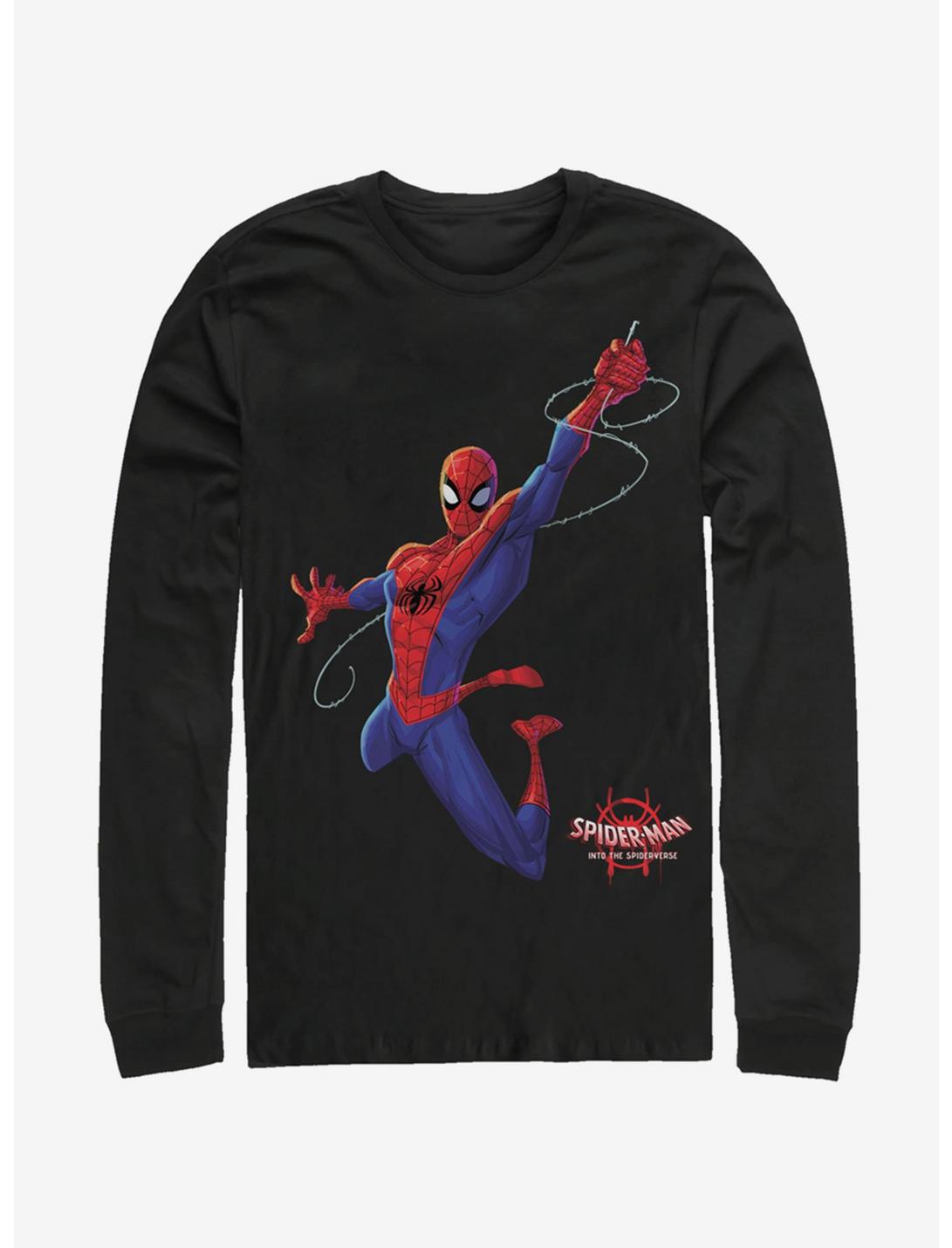 Marvel Spider-Man: Into The Spider-Verse Real Spider-Man Long-Sleeve T-Shirt, BLACK, hi-res