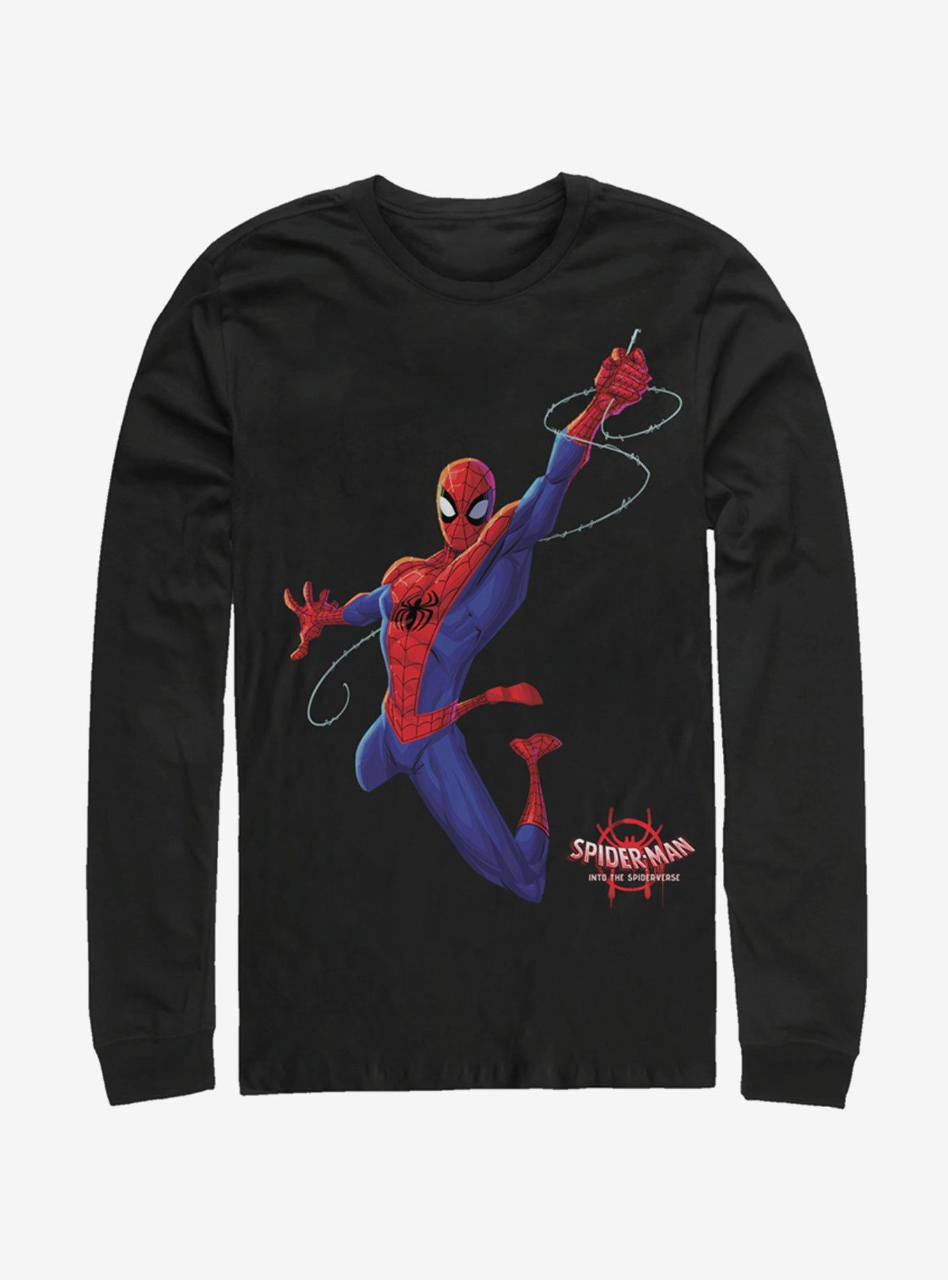 Marvel Spider-Man: Into The Spider-Verse Real Spider-Man Long-Sleeve T-Shirt, BLACK, hi-res