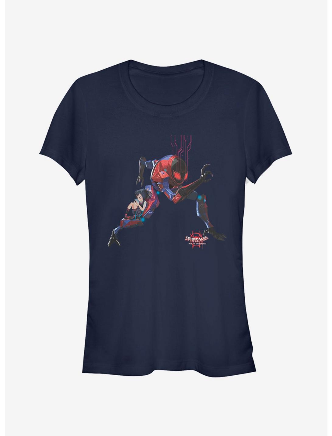 Marvel Spider-Man: Into The Spider-Verse Giant Robo Girls T-Shirt, NAVY, hi-res