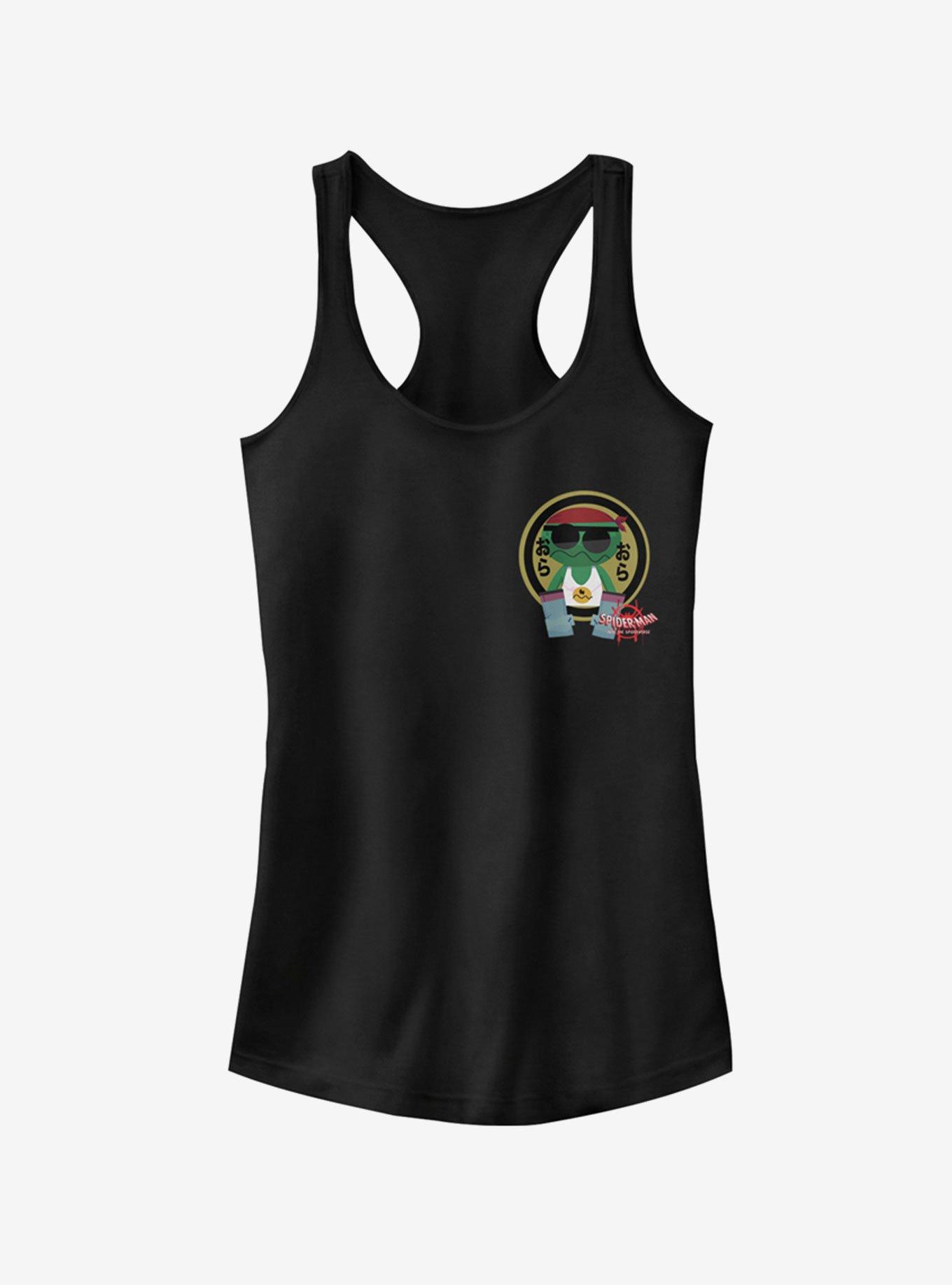 Marvel Spider-Man: Into The Spider-Verse Kappa Sticker Pocket Girls Tank Top, BLACK, hi-res